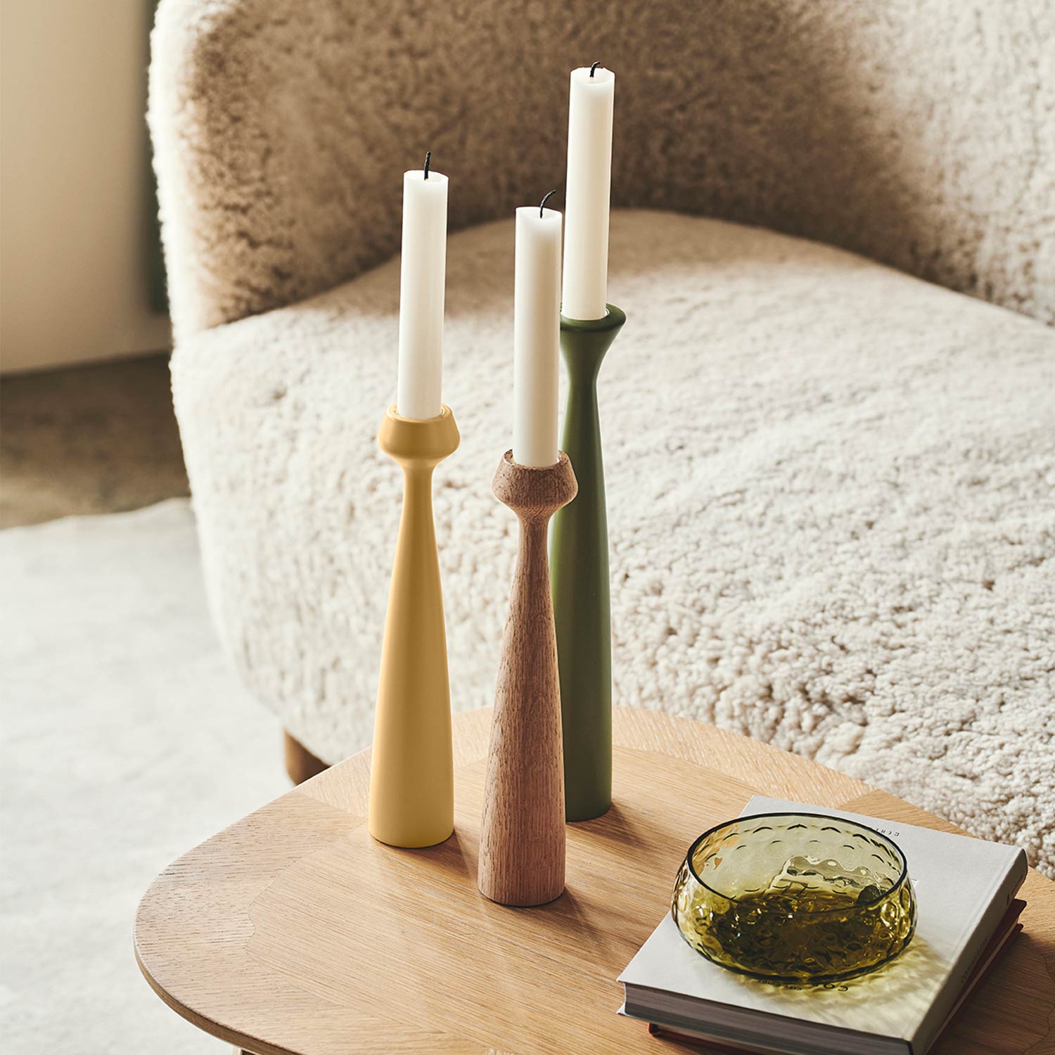 applicata blossom kerzenhalter warm rose olive green 80248