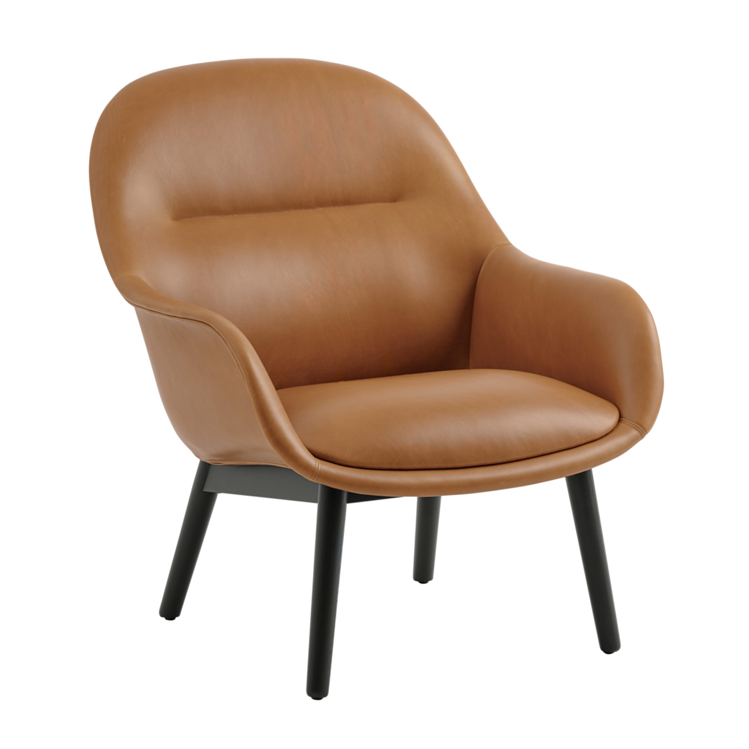 Muuto Fiber Lounge Armchair Wood Base 33585 BLCK COGN 102803