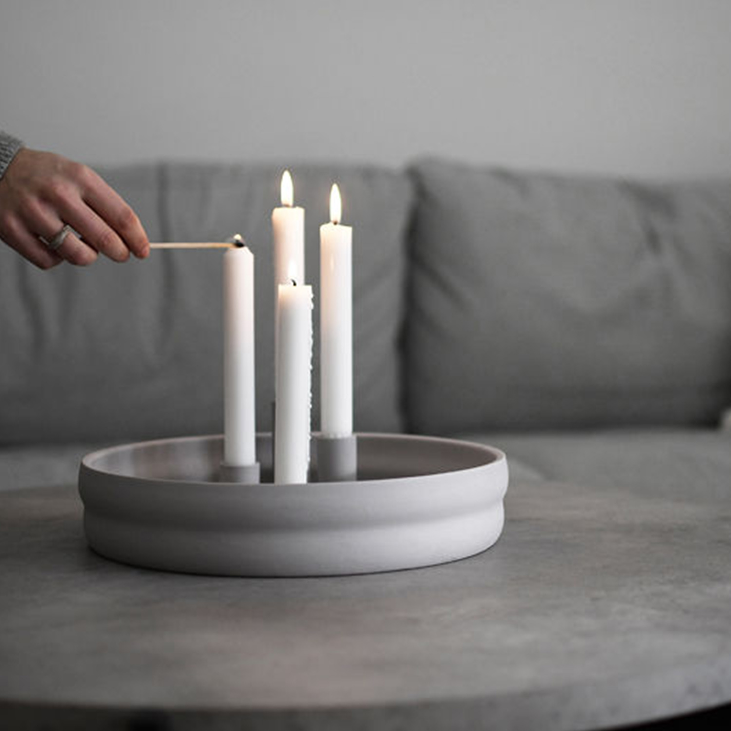 storefactory kerzenhalter bolmen kerzenhalter grau 77978