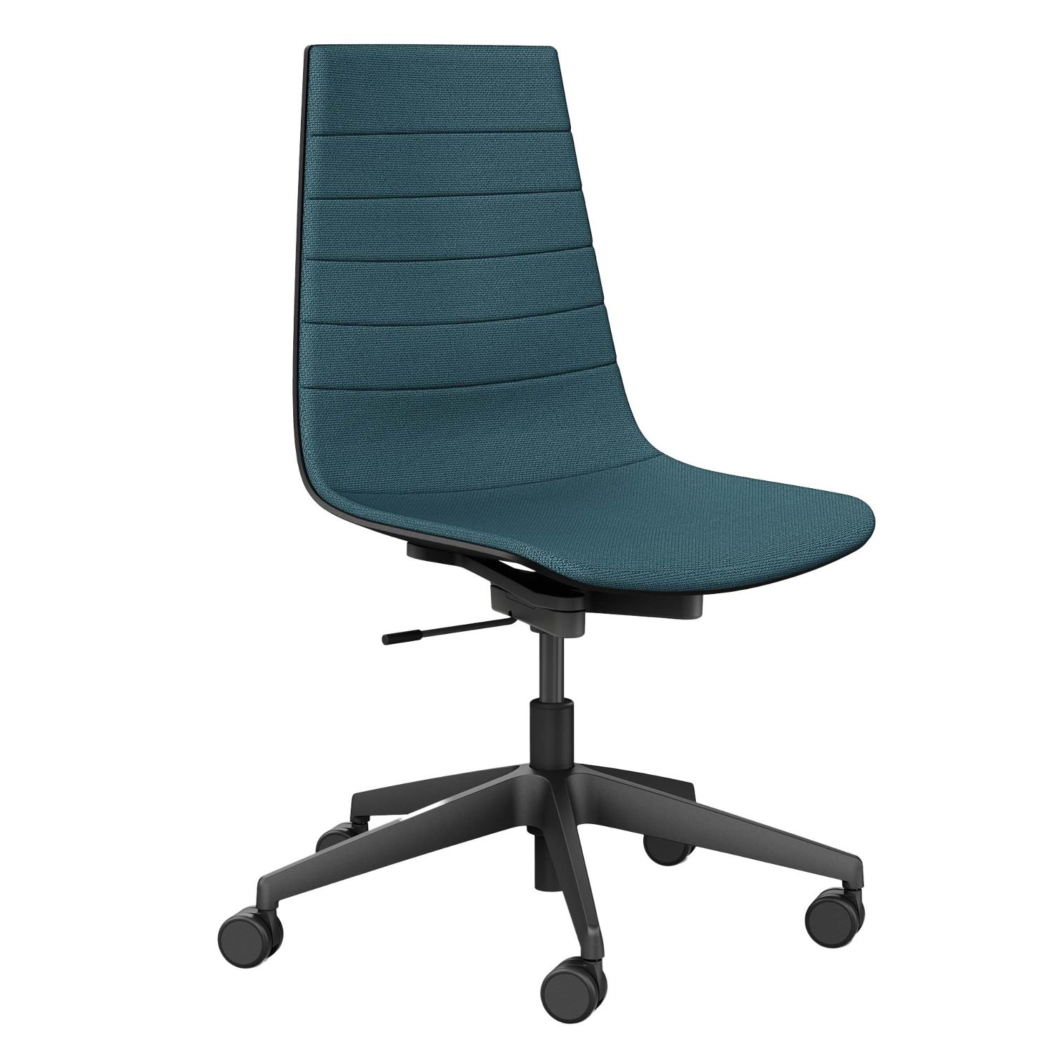 Aeris - Linu Task Stuhl Säule, Fußkreuz, Rollen, Cura blau