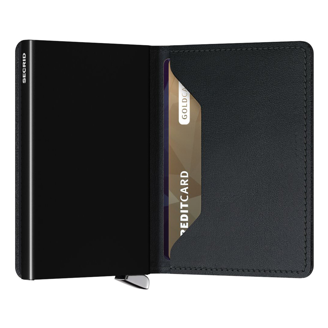 secrid slimwallet Emboss Lines schwarz offen2 104915