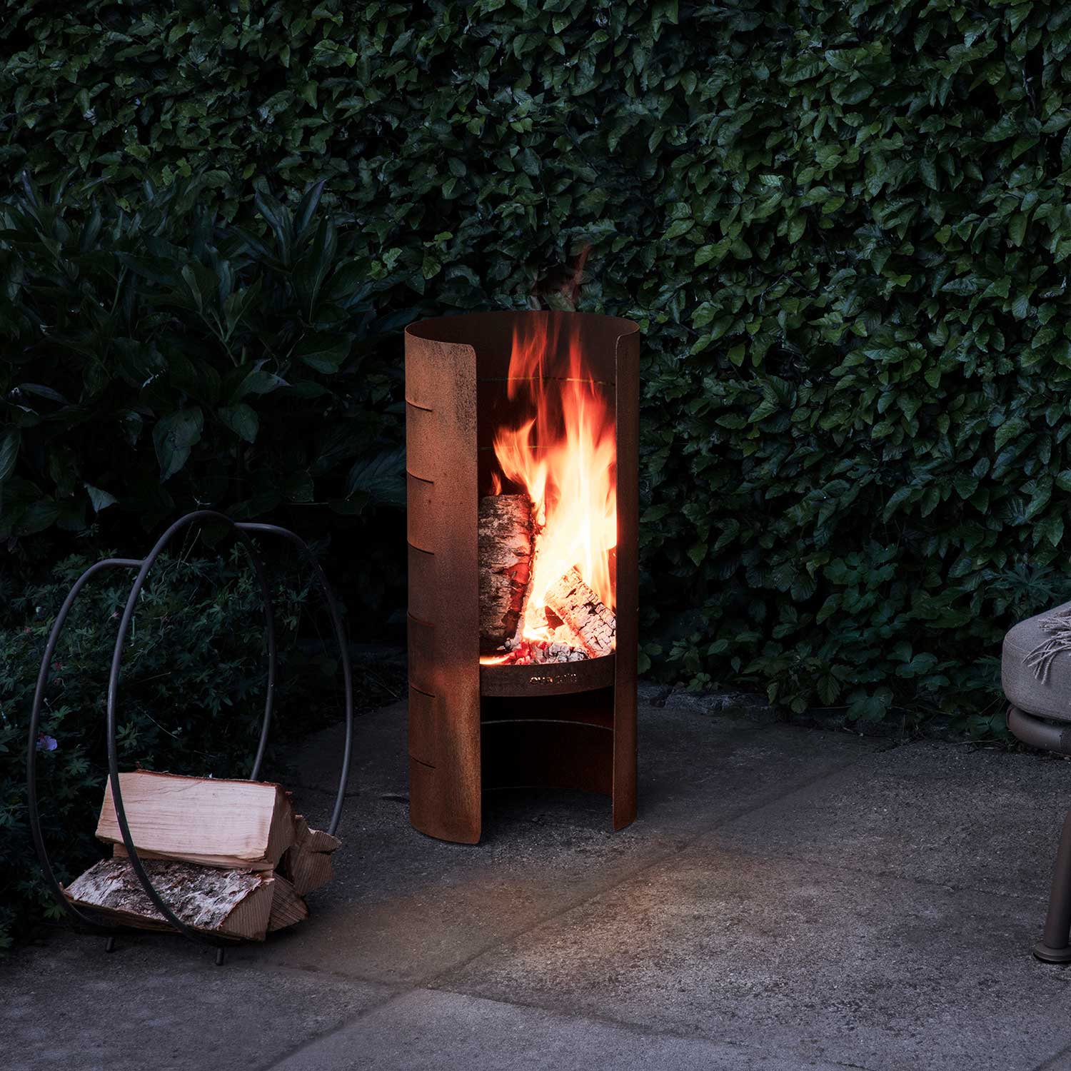 gartenkamin am abend firecylinder eva solo 78663