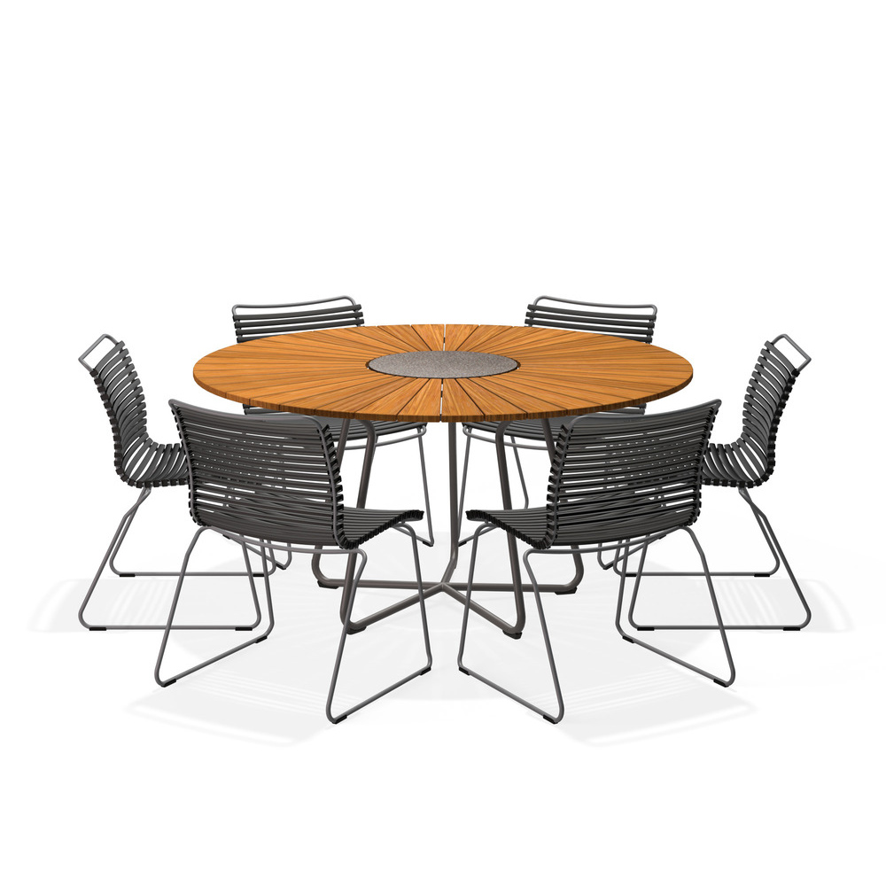 HOUE - Set Circle Tisch Ø150 cm + 6x Click Stuhl schwarz