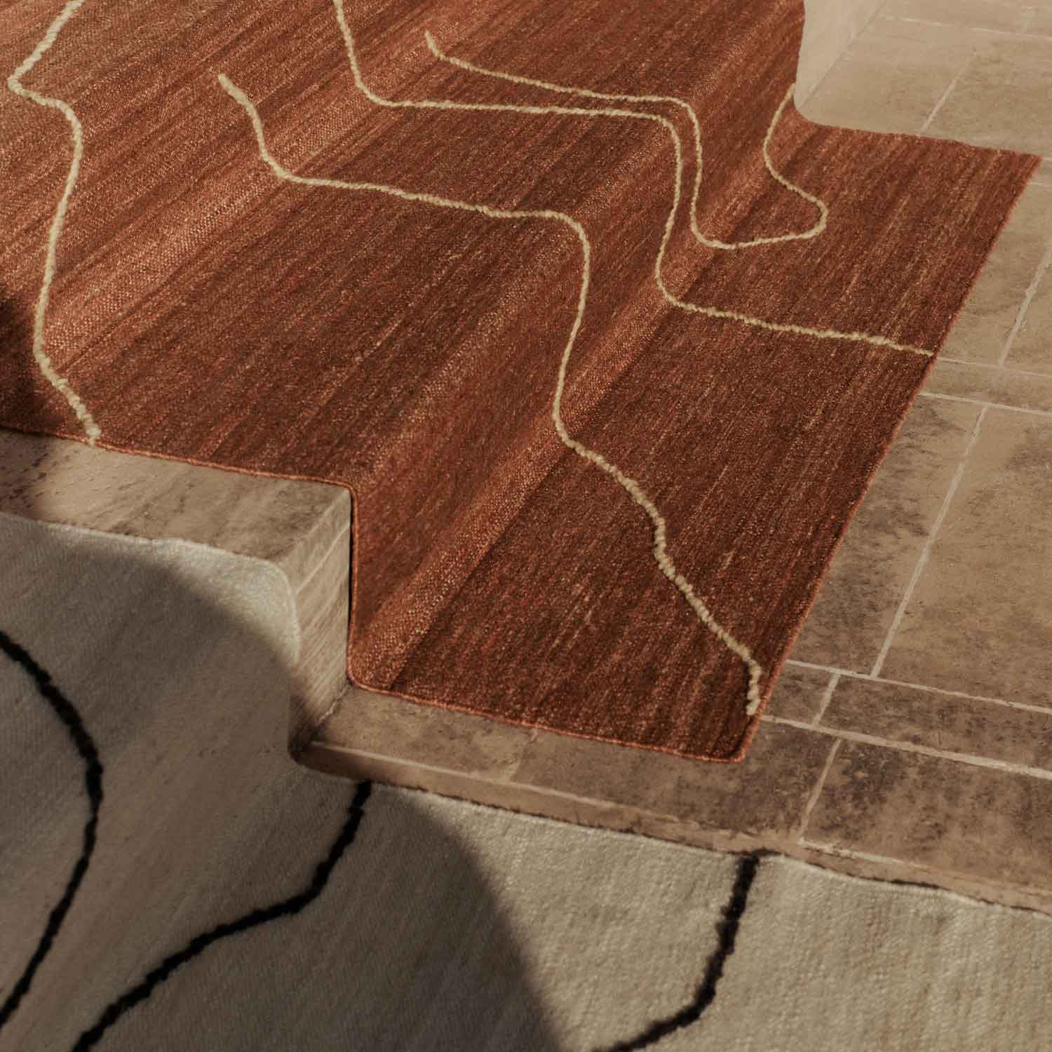 Ferm Living - Gesso Juteteppich 140x200 off-white/dark fig