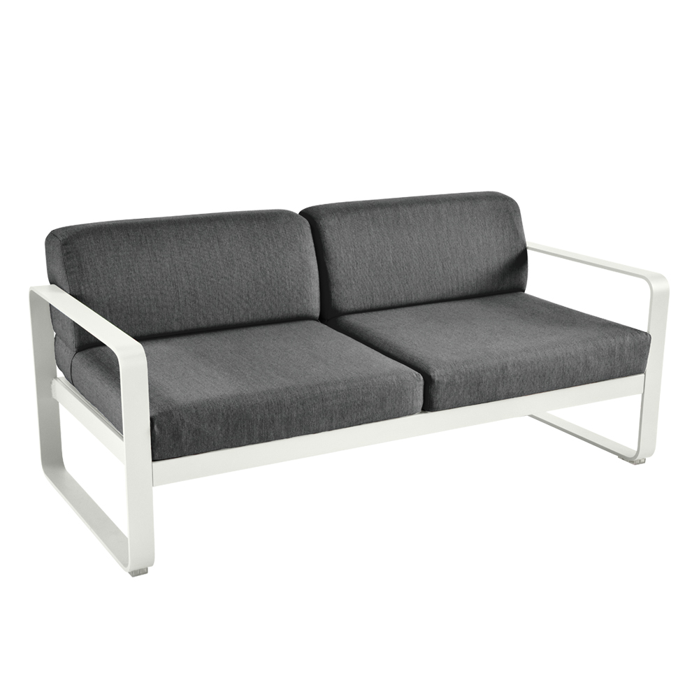 fermob bellevie sofa 2 lehmgrau graphitgrau 65922