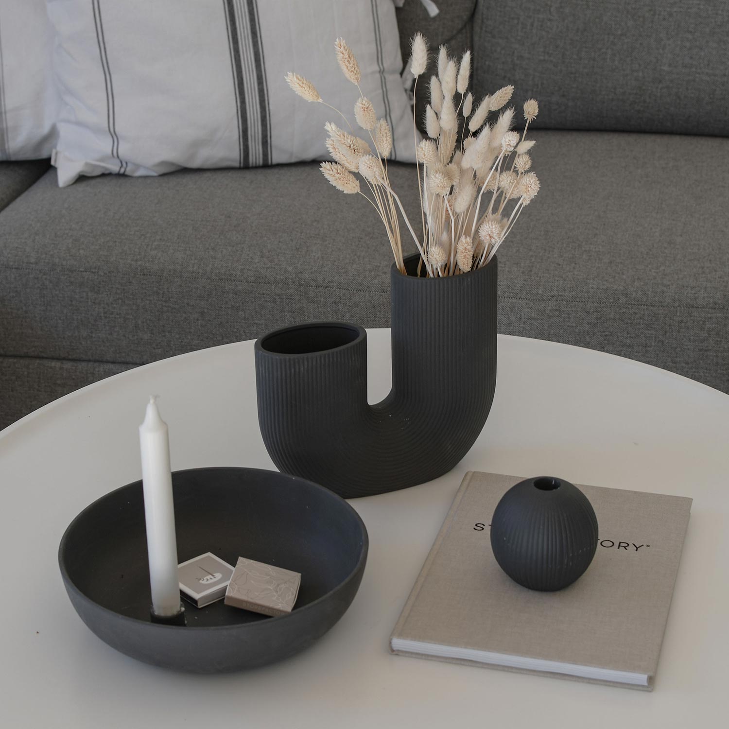 vase storefactory stravalla dunkelgrau 77974