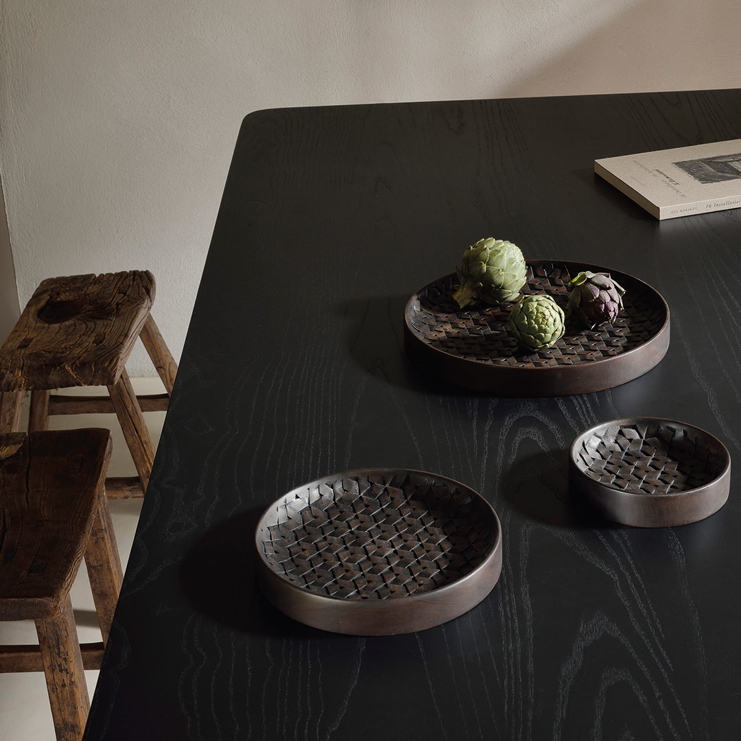 ethnicraft tampa bretter dreier set tisch ambiente 84124