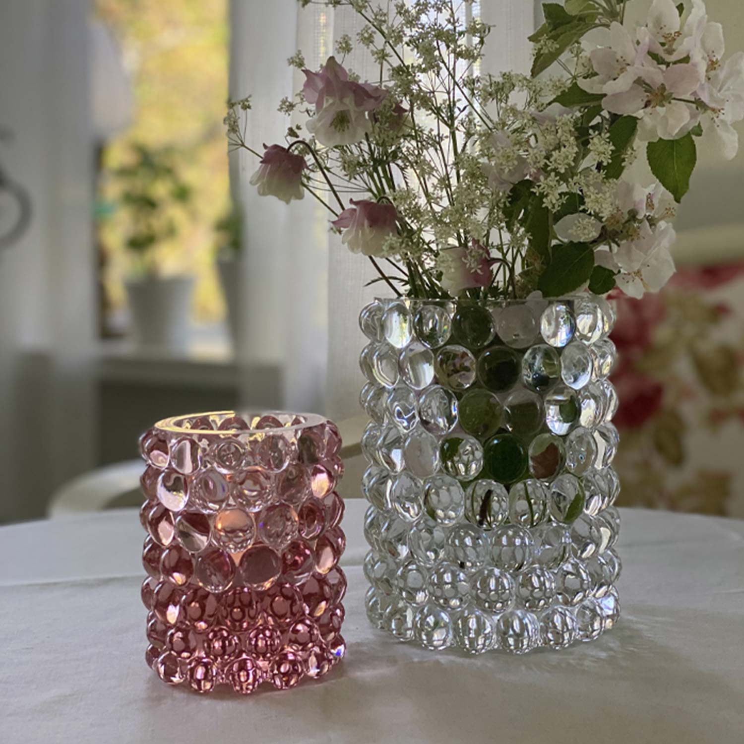 skogsberg hurricane windlicht rosa klar 75912