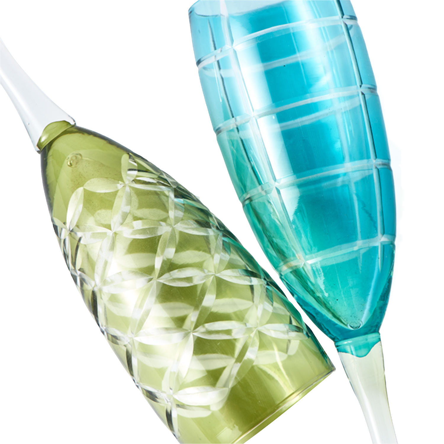 pols potten cuttings champagnerglaeser gruen hellblau 95905