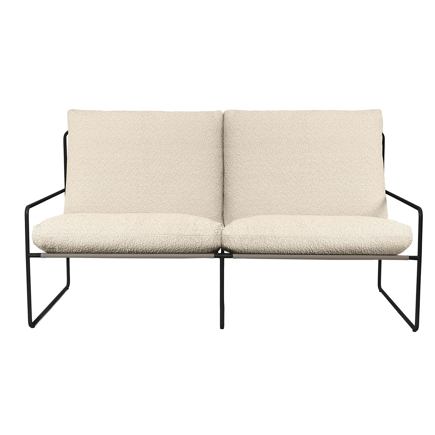 Ferm Living - Desert 2-Sitzer black/Pure Bouclé off-white