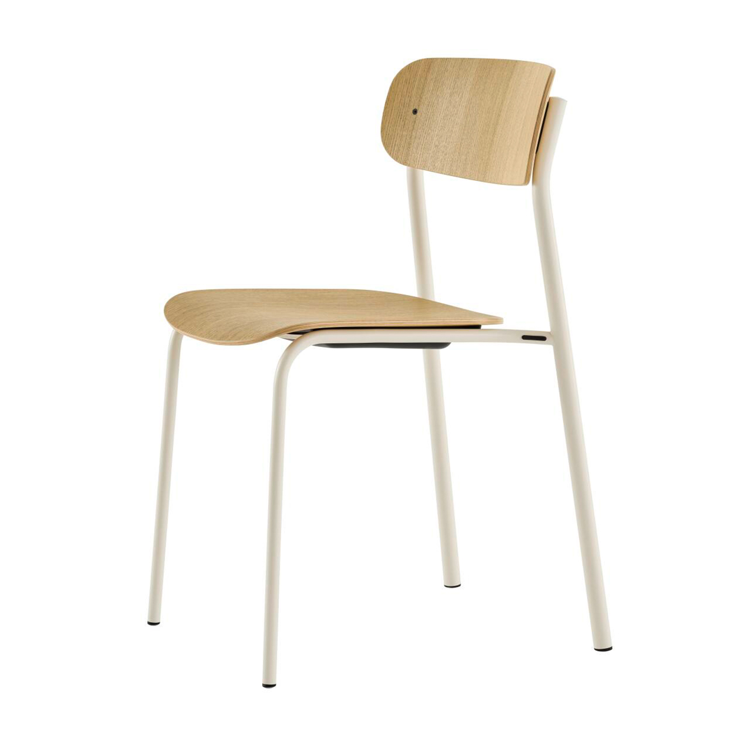 Thonet - S243 Stuhl perlweiß RAL1013/ Eiche klar lackiert