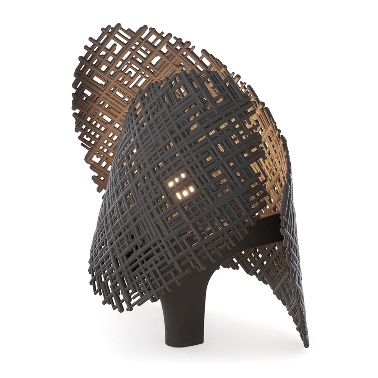 kartell tea leuchte anthrazit leuchtend seitlich 87526