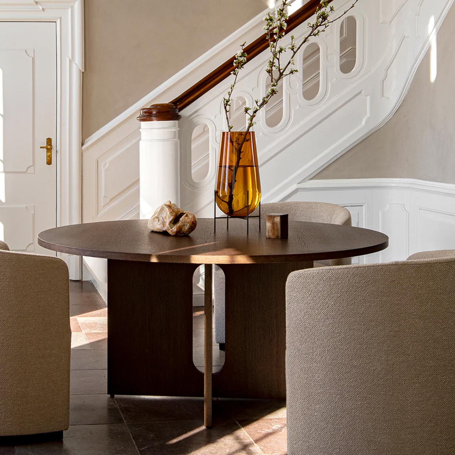 Audo - Androgyne Ø120 cm Natural Oak/Grey Galaxy Marble