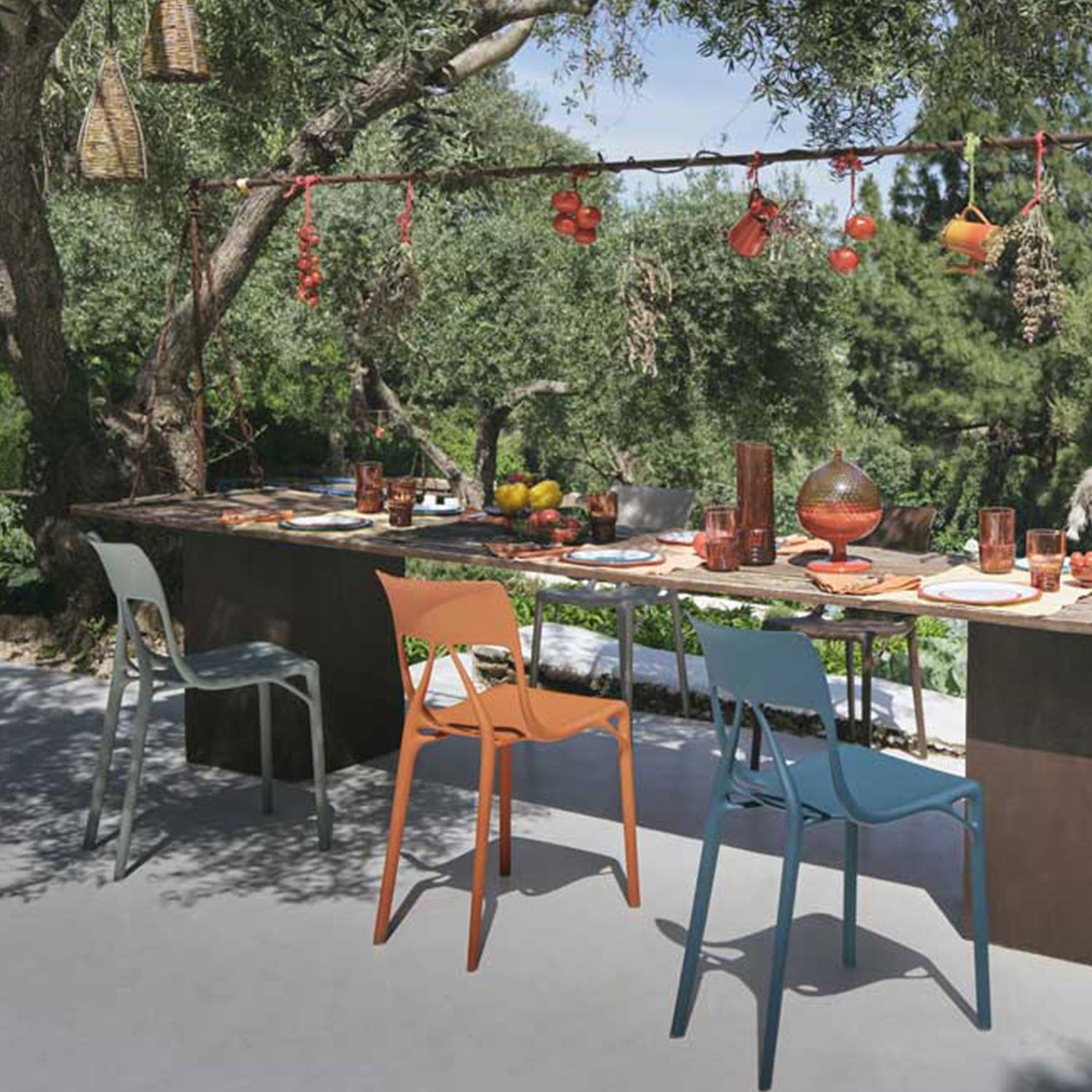 Kartell - A.I. light Stuhl hellbraun