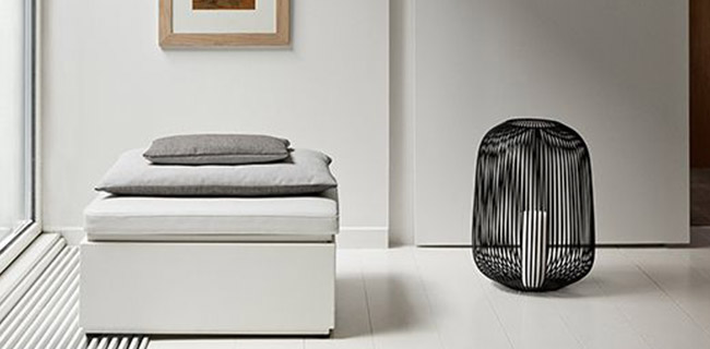 blomus Lito Laterne L schwarz in Wohnzimmer