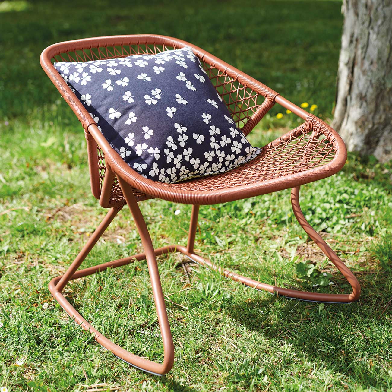 sixties schaukelstuhl ockerrot mit kissen fermob 79821