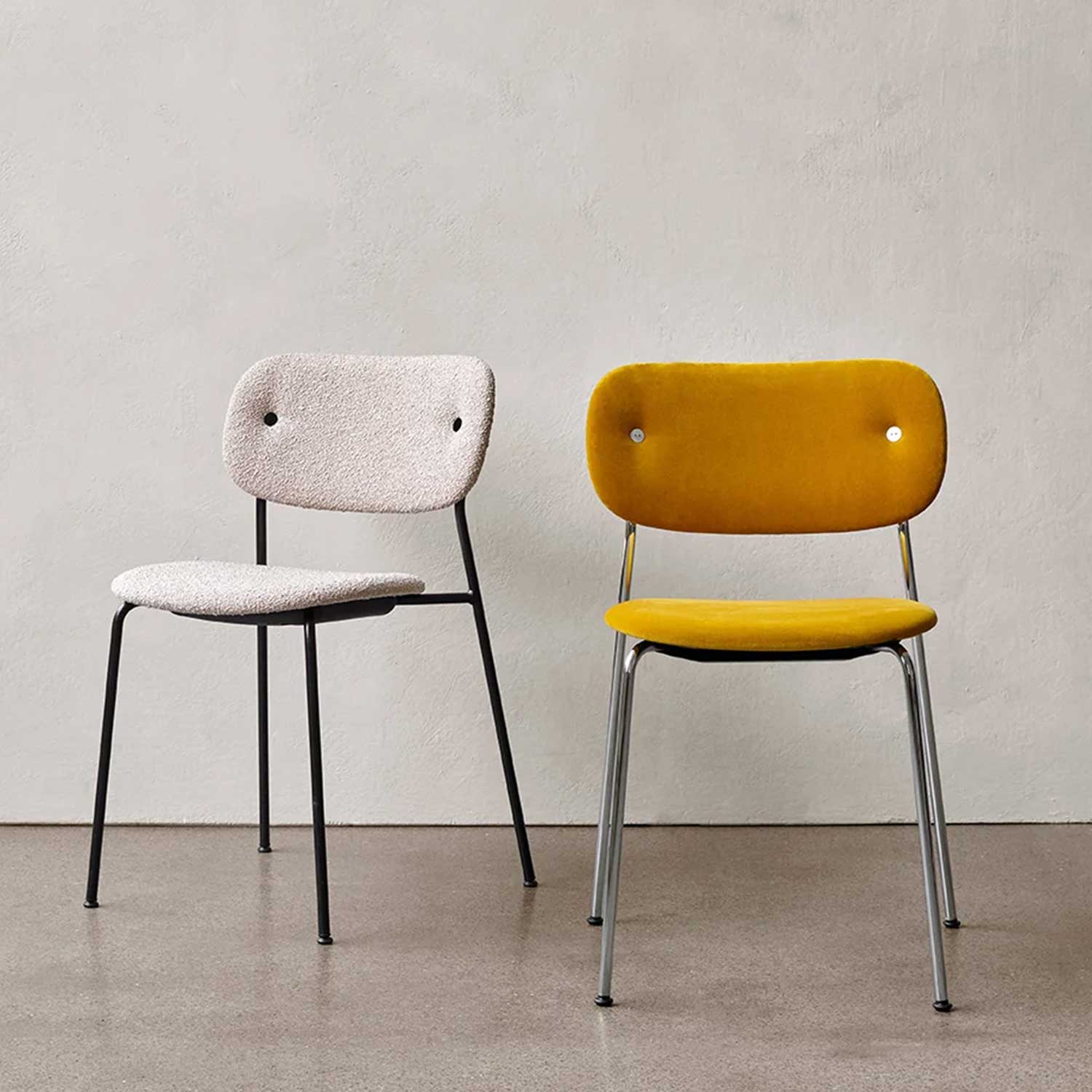 Audo - Co Dining Chair Chrom Vollpolster Bouclé 2