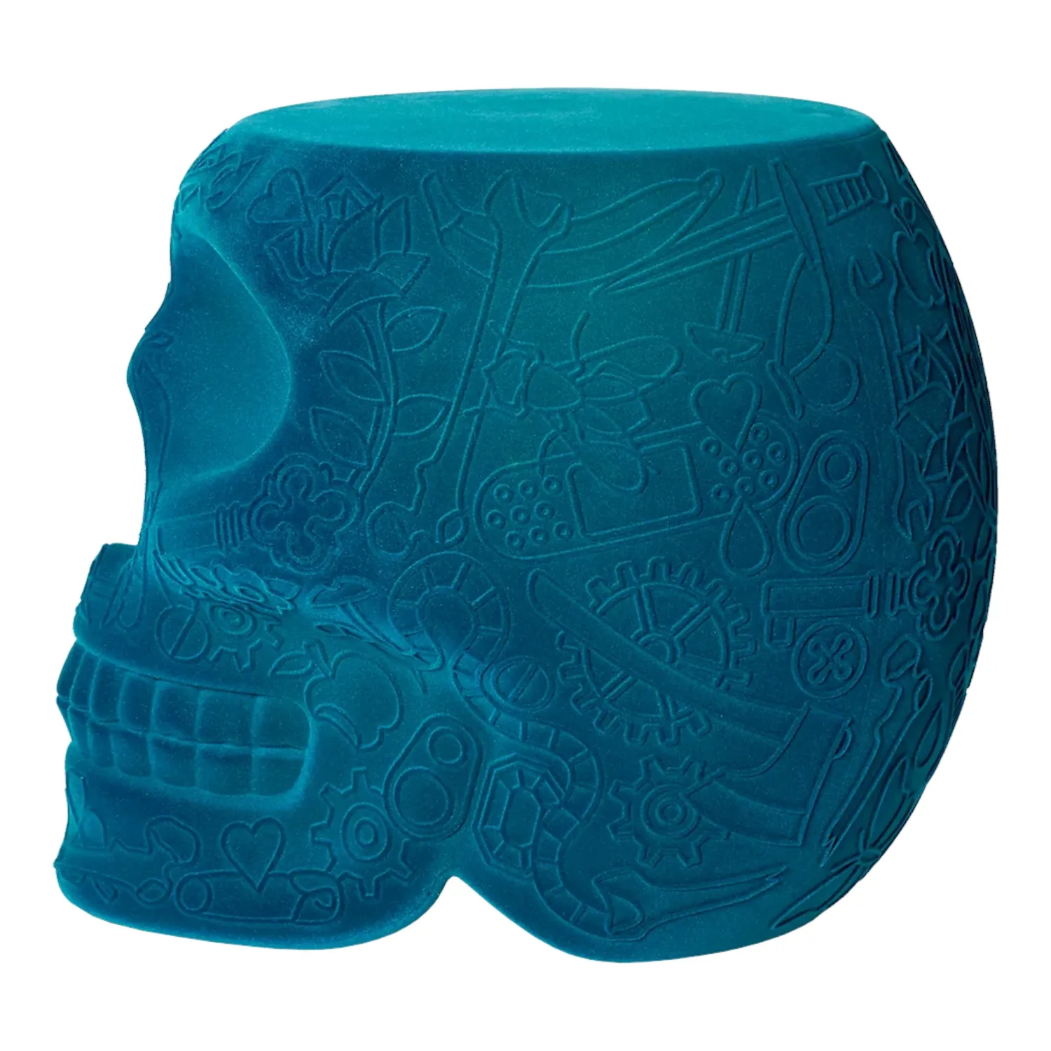 Qeeboo - Mexico Hocker Beistelltisch Velvet Finish hellblau