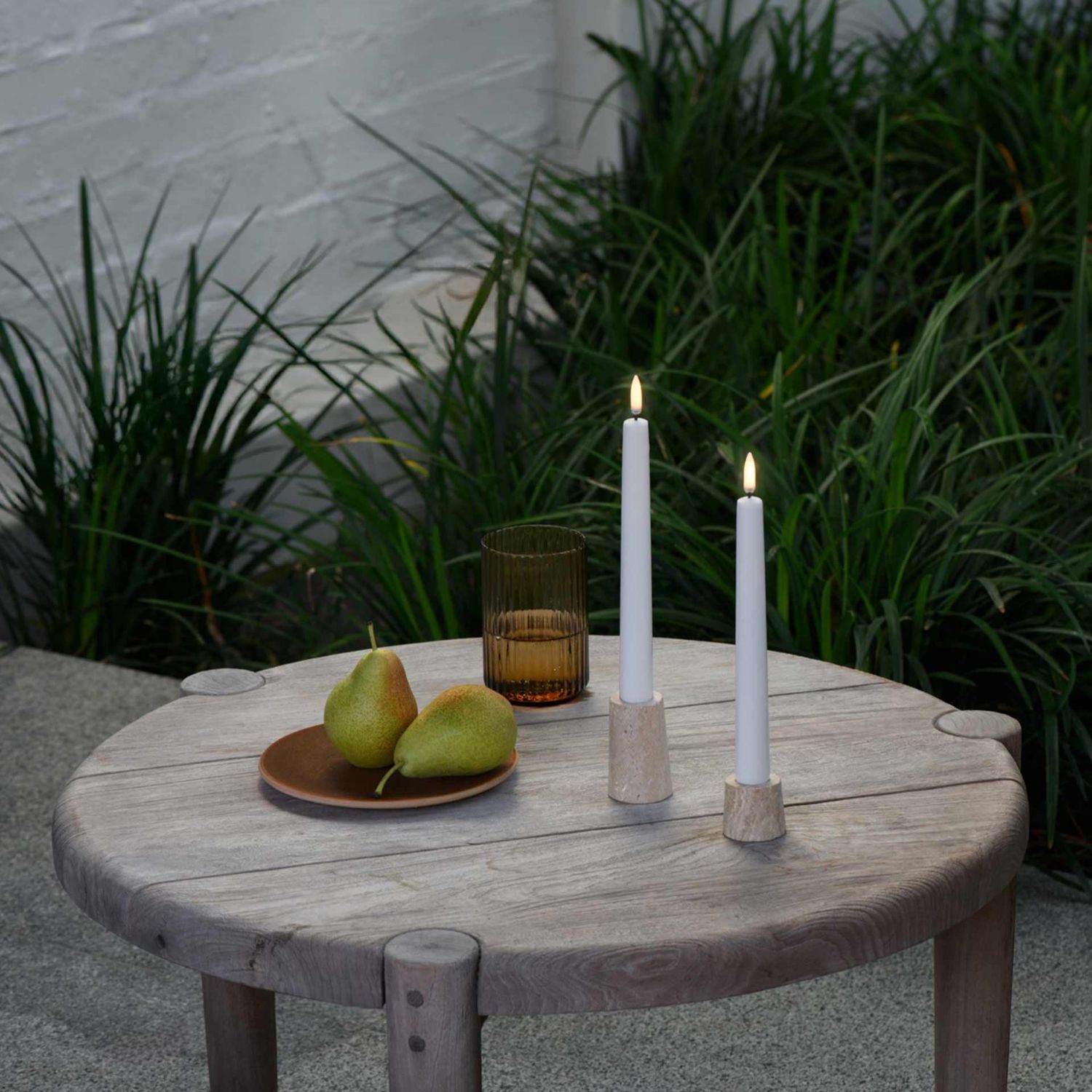 Uyuni Lighting - Outdoor LED Spitzkerze 2er-Set 25 cm weiß