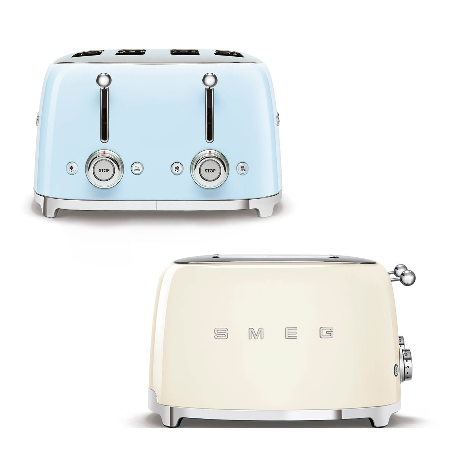 Seiten Ansicht smeg Toaster 4 Schlitze TSF03