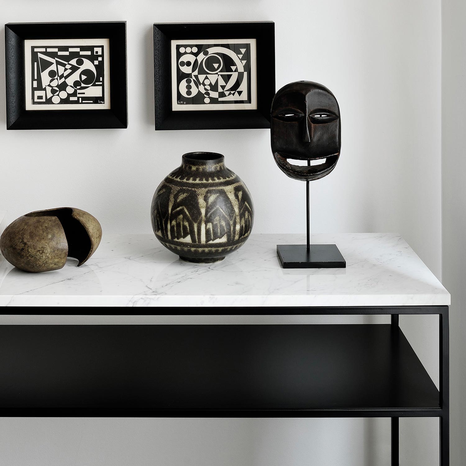 ethnicraft stone konsole heller marmor flur ambiente 88034