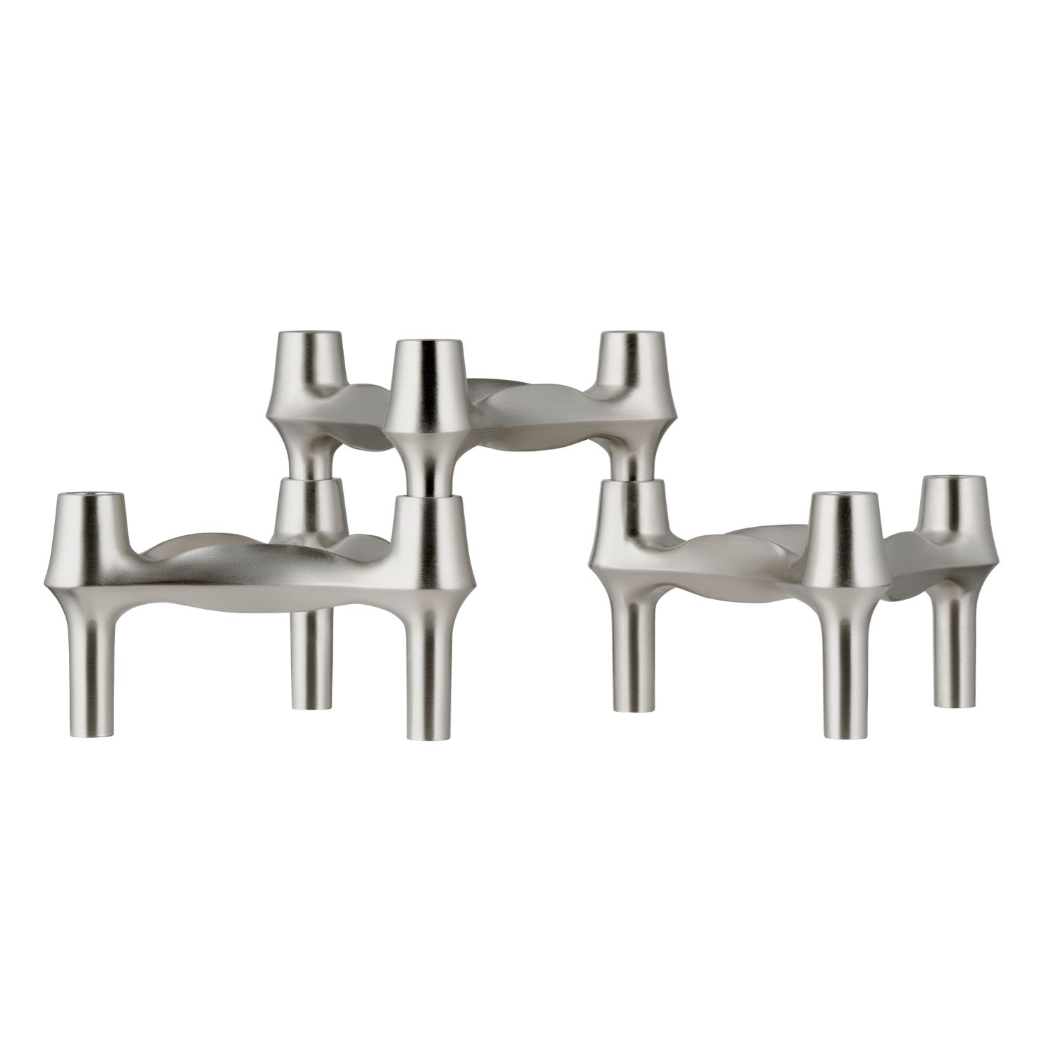STOFF Nagel - BMF Kerzenhalter 3er Set chrom gebürstet