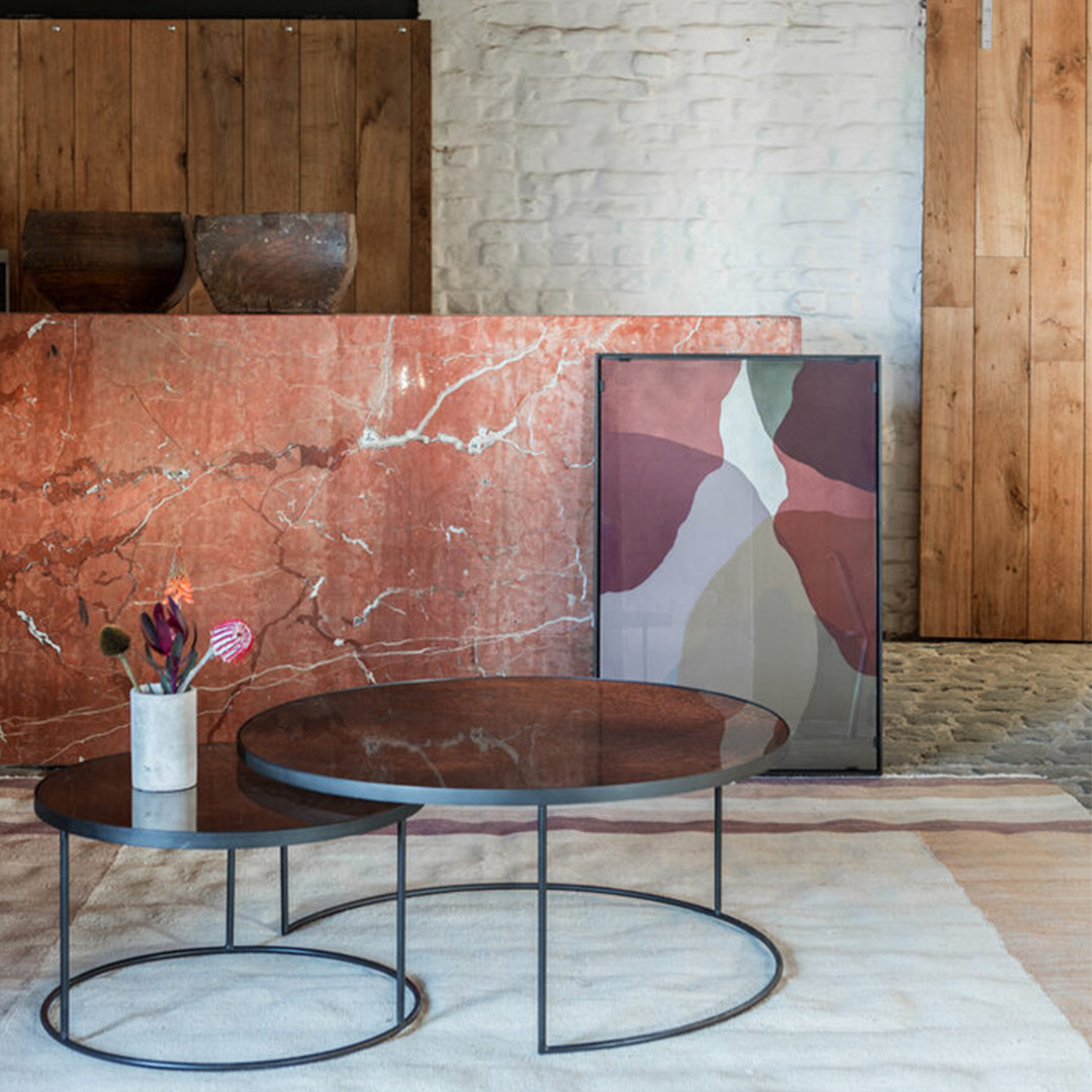 ethnicraft beistelltisch 2 er set kupfer 71459