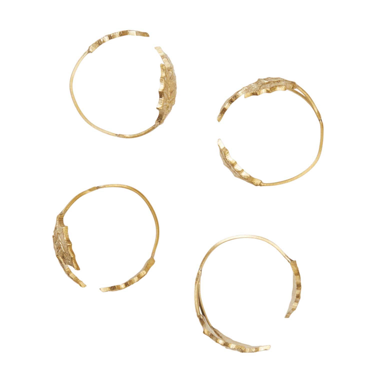 Ferm Living - Holly Leaf Serviettenringe 4er-Set brass