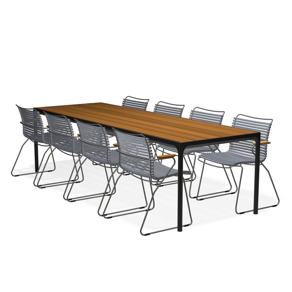 HOUE - Set Four schwarz 270x90 cm + 8x Click S. dunkelgrau