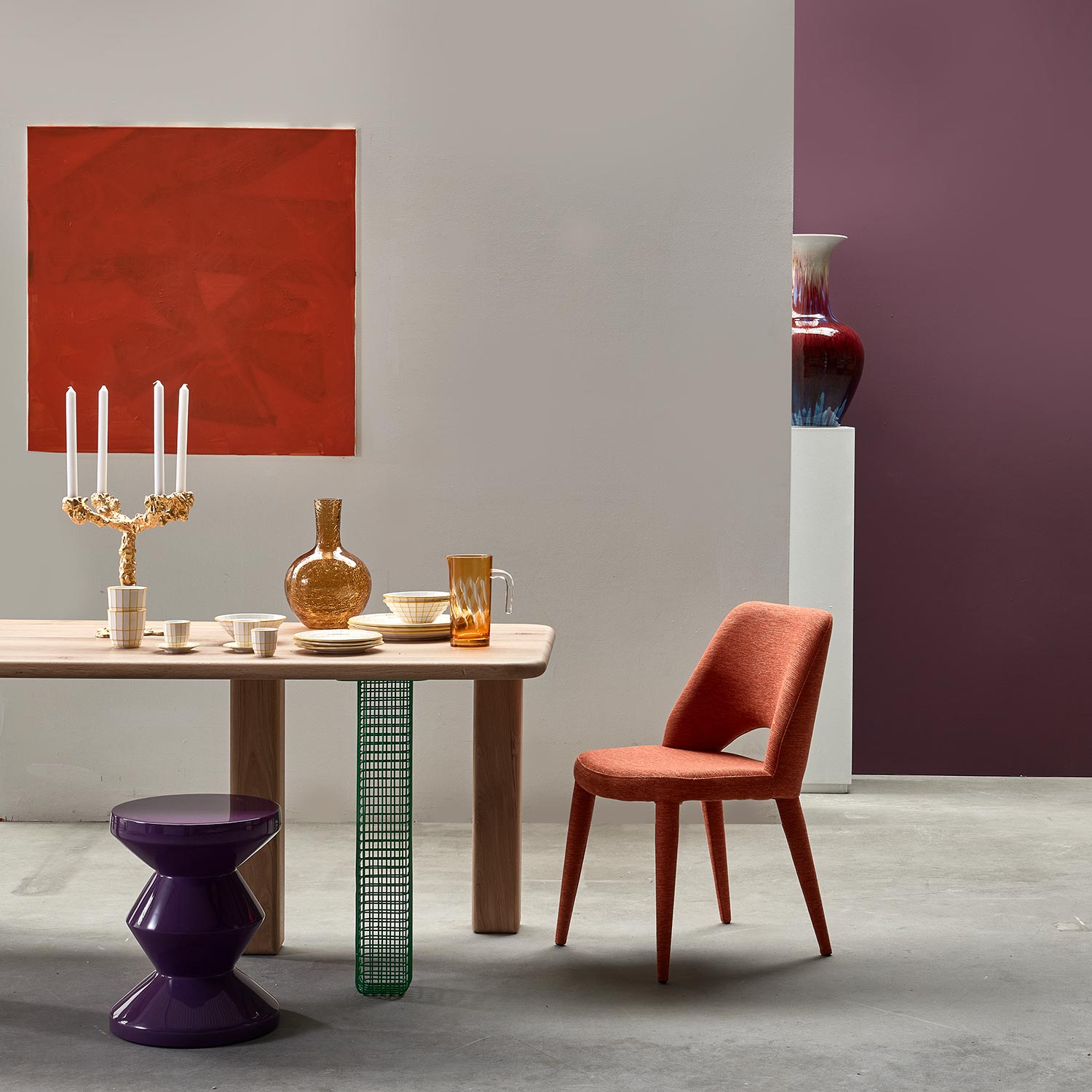 pols potten ball body vase crackled glas gelb L esszimmer 99149