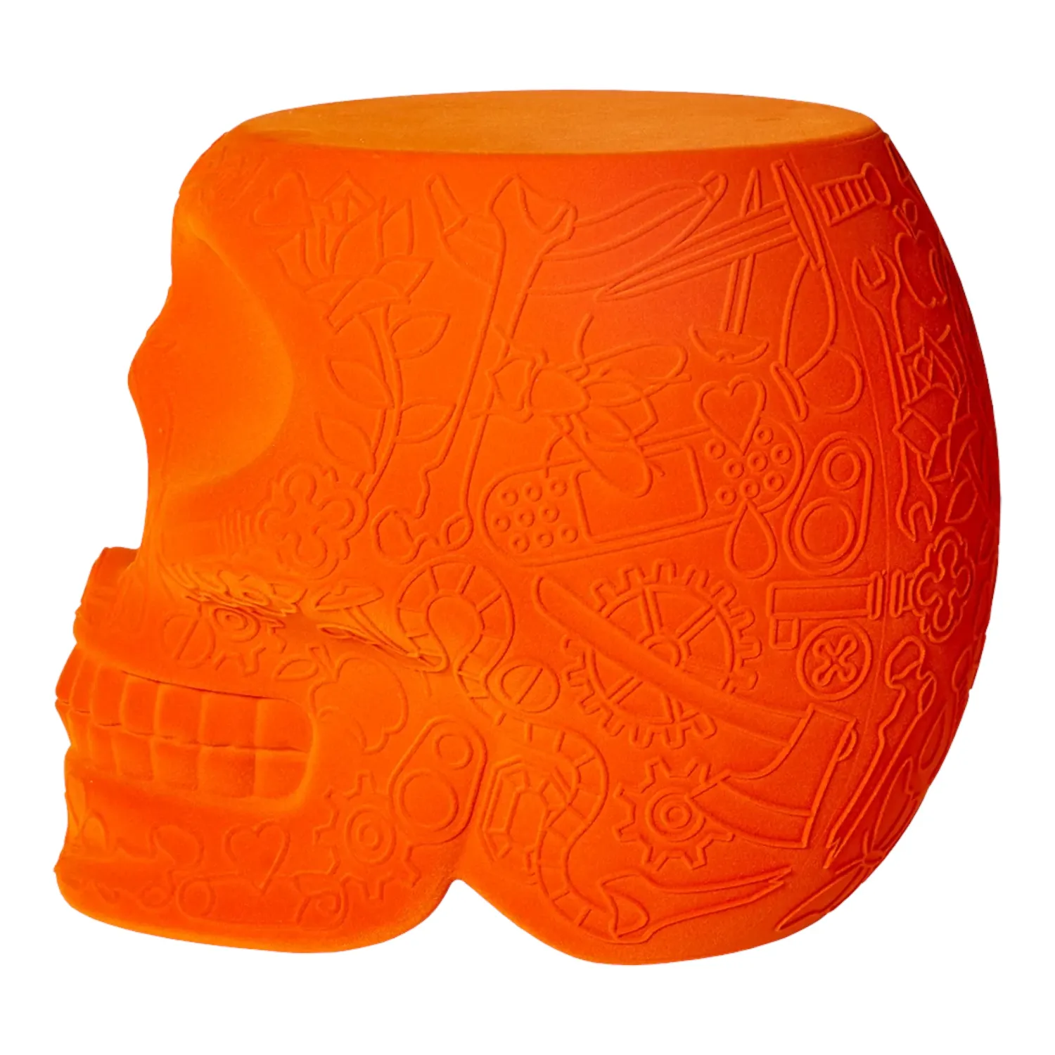 Qeeboo - Mexico Hocker Beistelltisch Velvet Finish orange