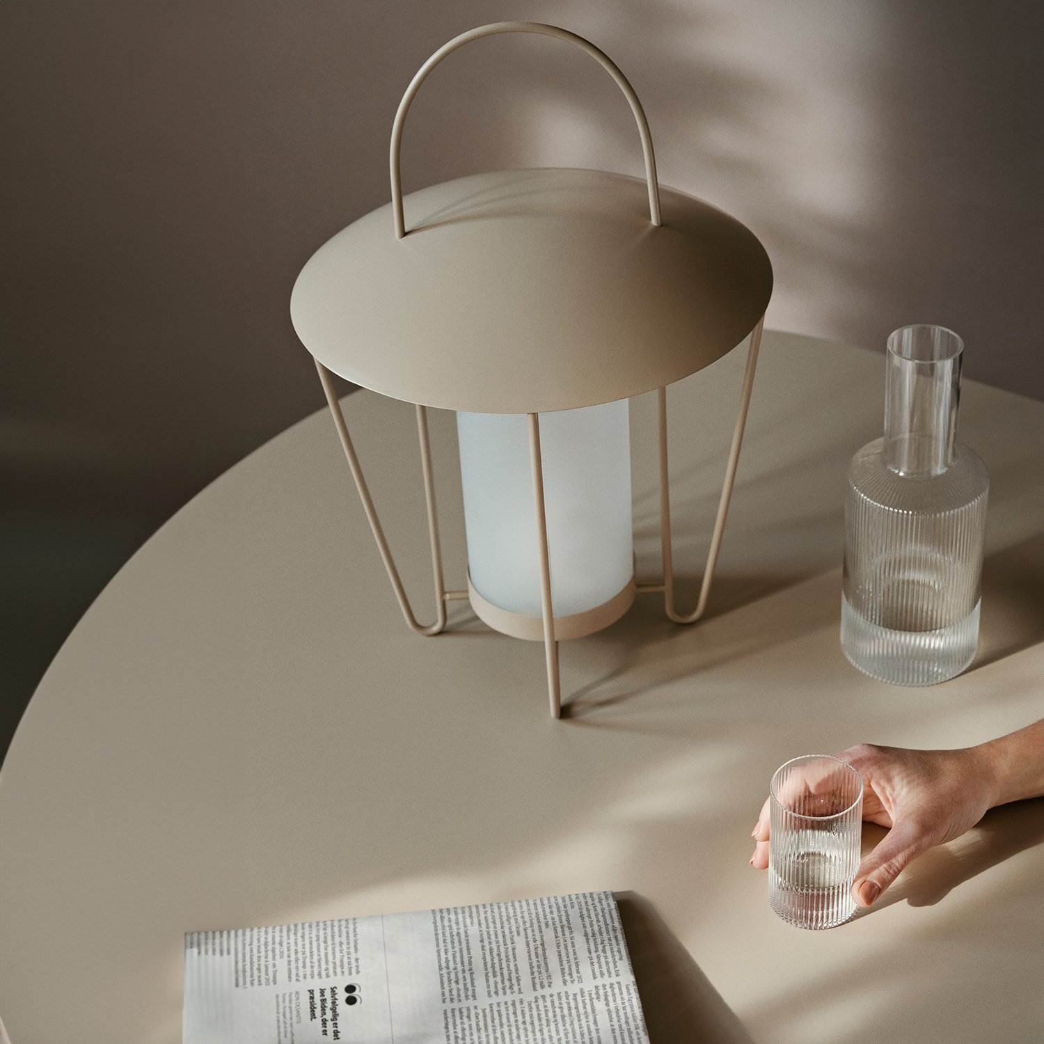 kerze windlicht ferm living abri laterne cashmere 100988