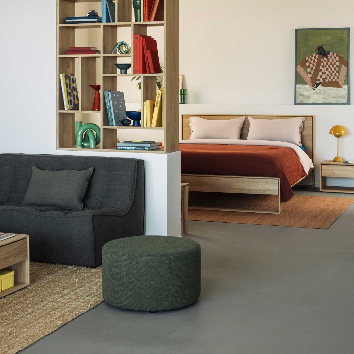 Ethnicraft - Barrow Sitzhocker kupfer hoch