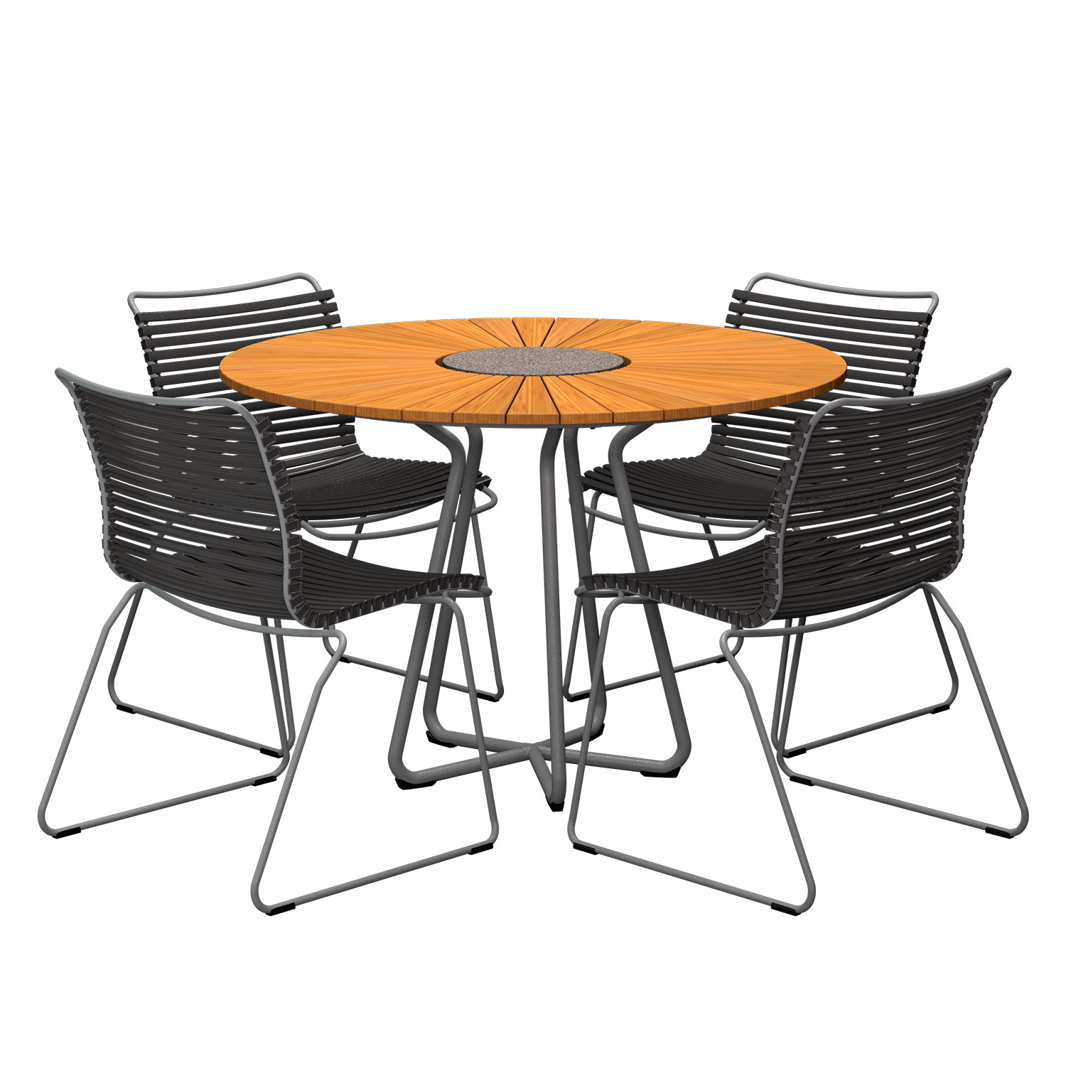 HOUE - Set Circle Ø 110 cm + 4x Click Stuhl schwarz