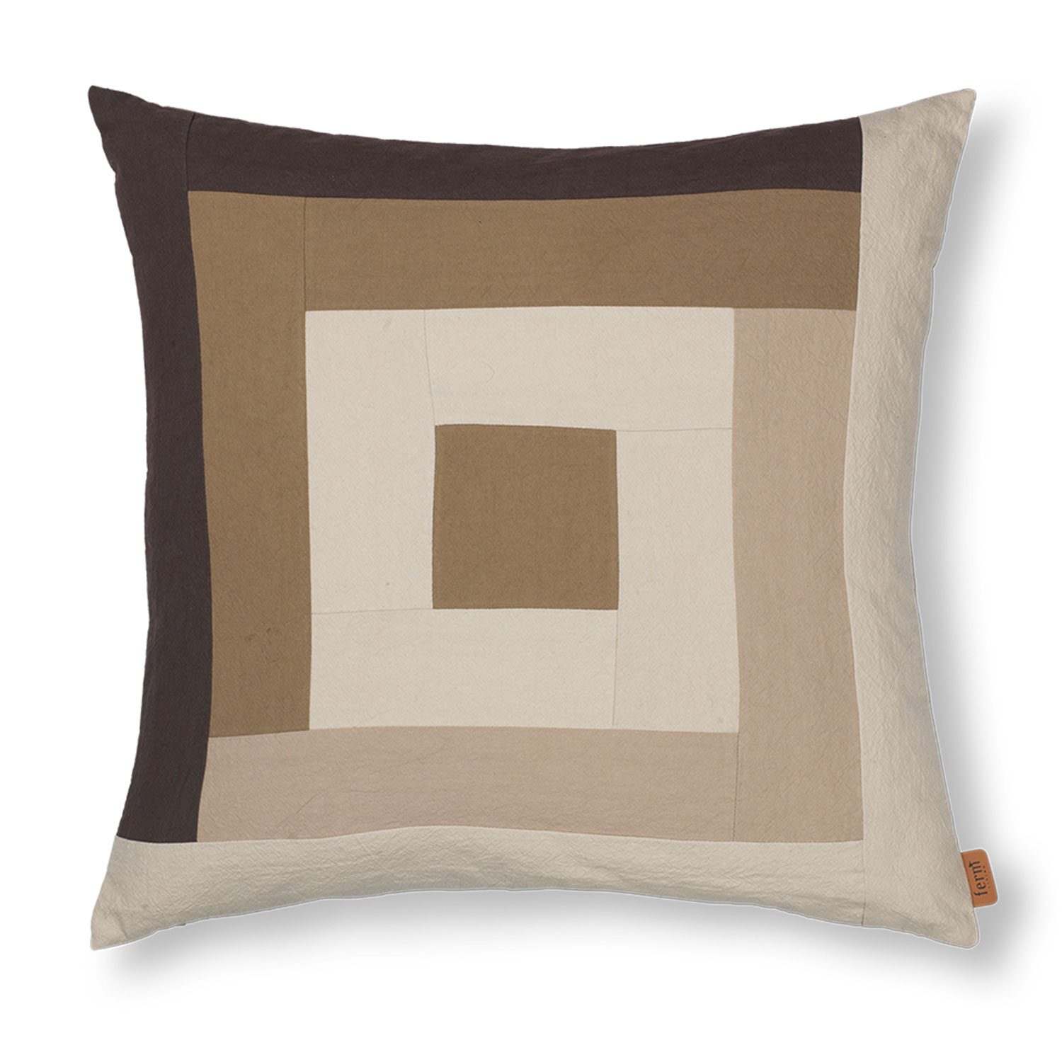 fermLIVING Border Patchwork Kissen CoffeeDarkSand 1104268645 101031
