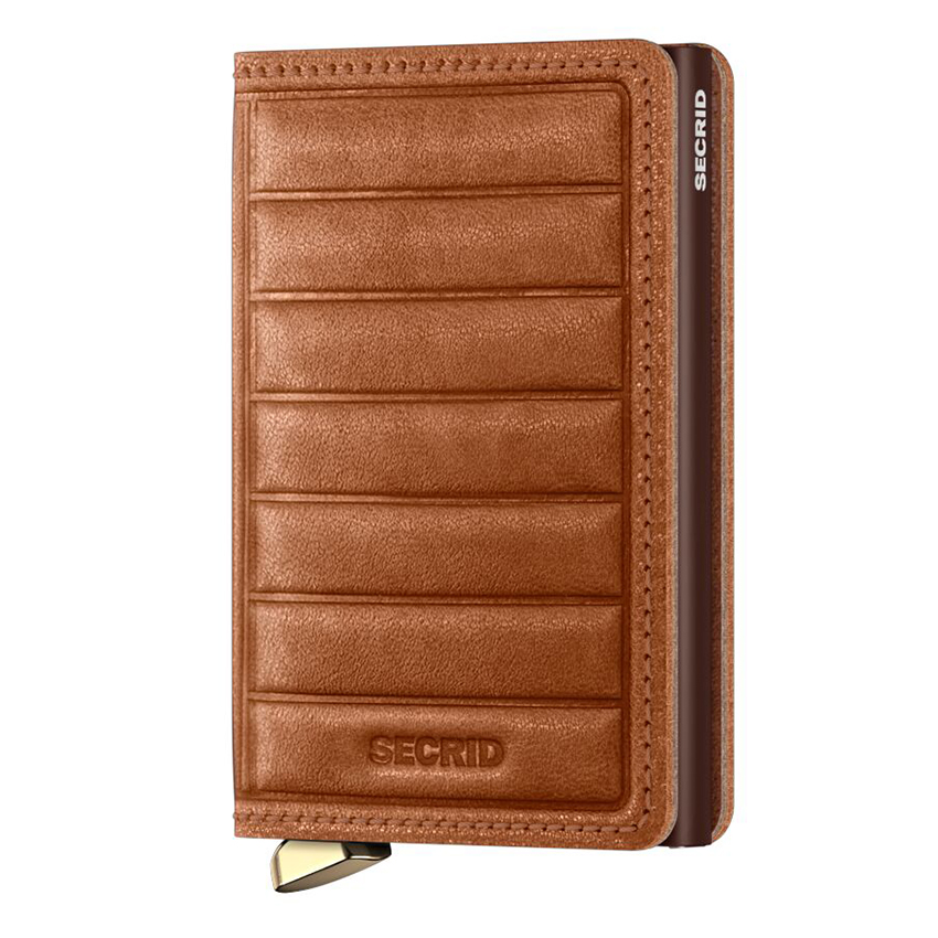 secrid slimwallet Emboss Lines cognac 104911