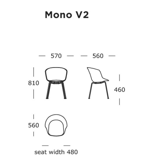 rueckseite wendelbo mono chair V2 abmessungen 94123
