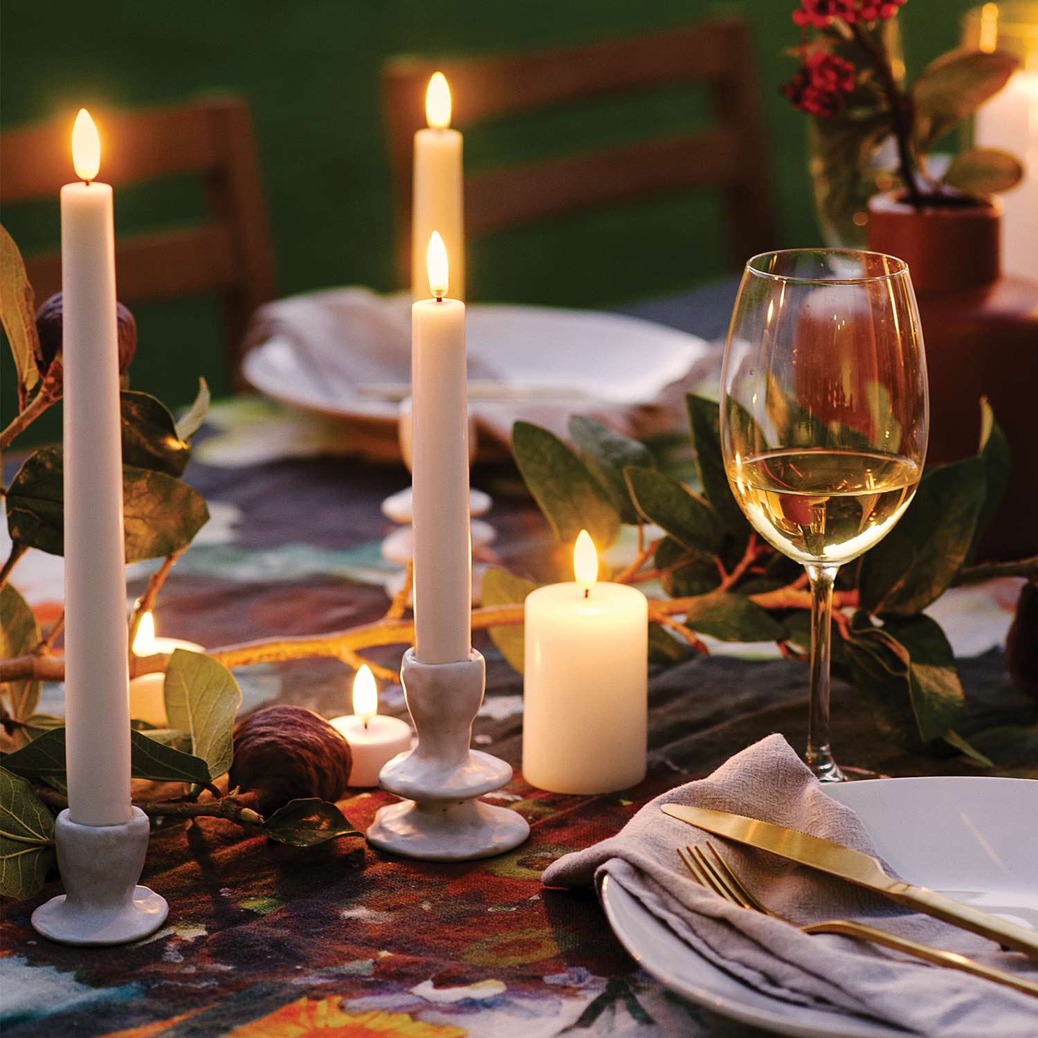 piffany taper led candle 82596