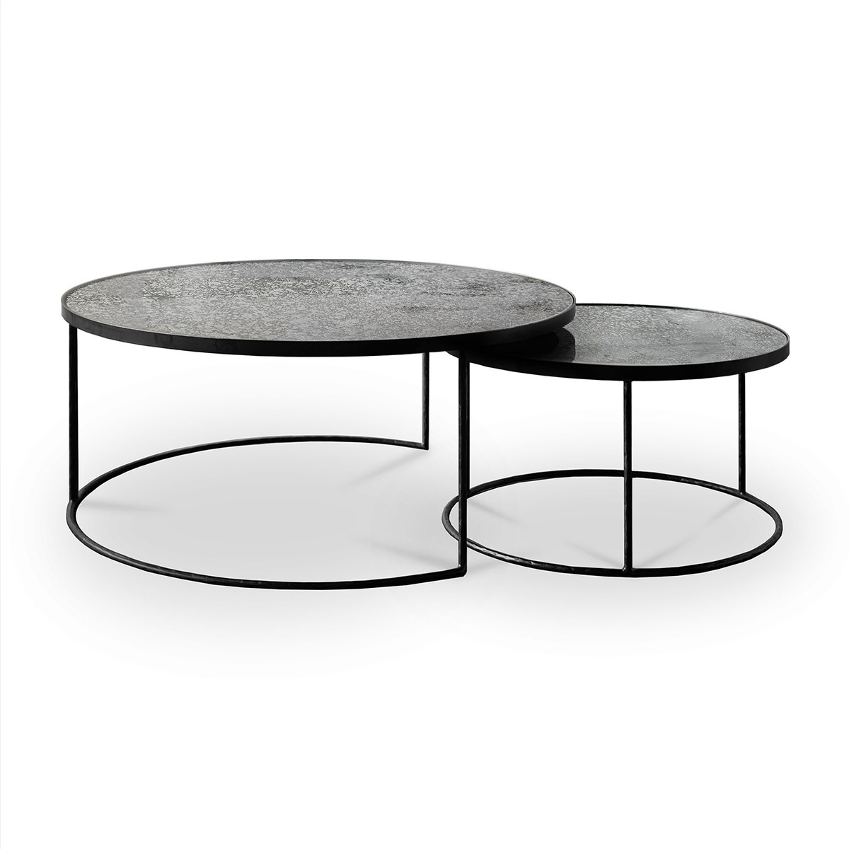 20722 clear nesting beistelltisch 2 er set ethnicraft freisteller ineinander 86929