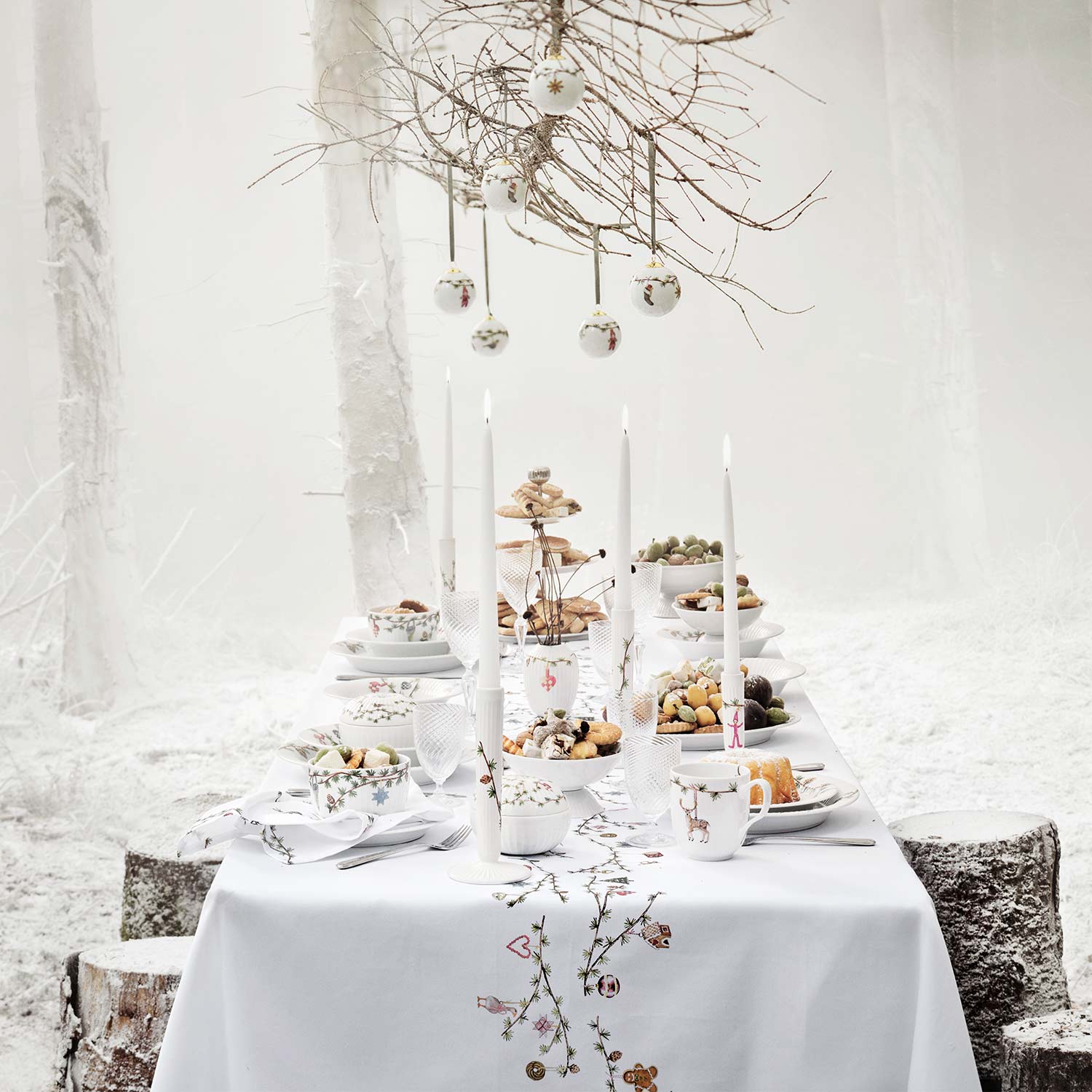 kaehler hammershoi christmas tischdecke weiss weihnachten 74124