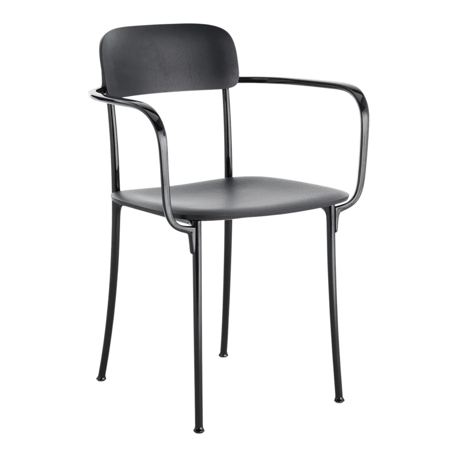 Kartell - Savoia Kleiner Holzsessel Eiche dunkel/anthrazit