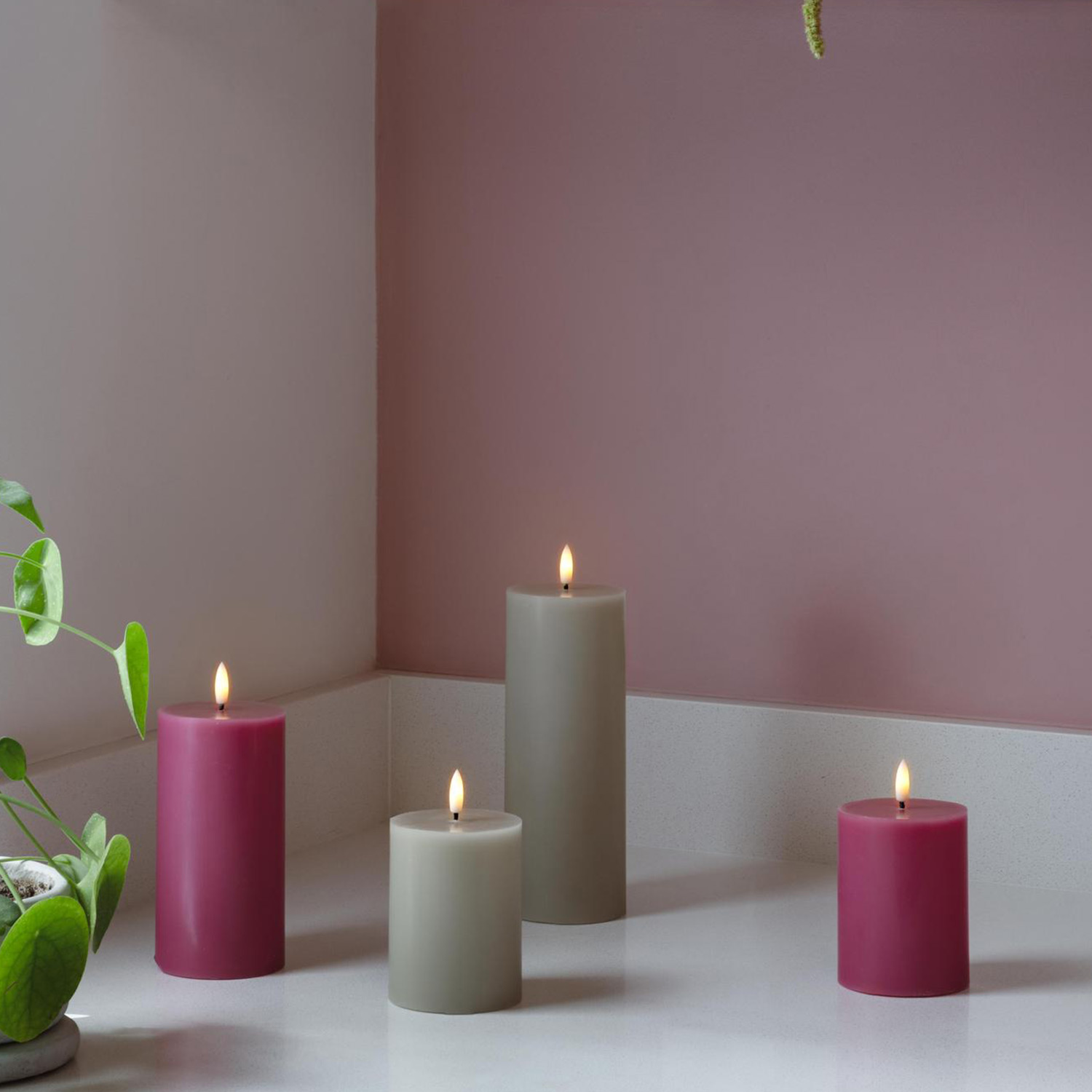 Moods&More - LED-Stumpenkerze Ø74x200mm charcoal