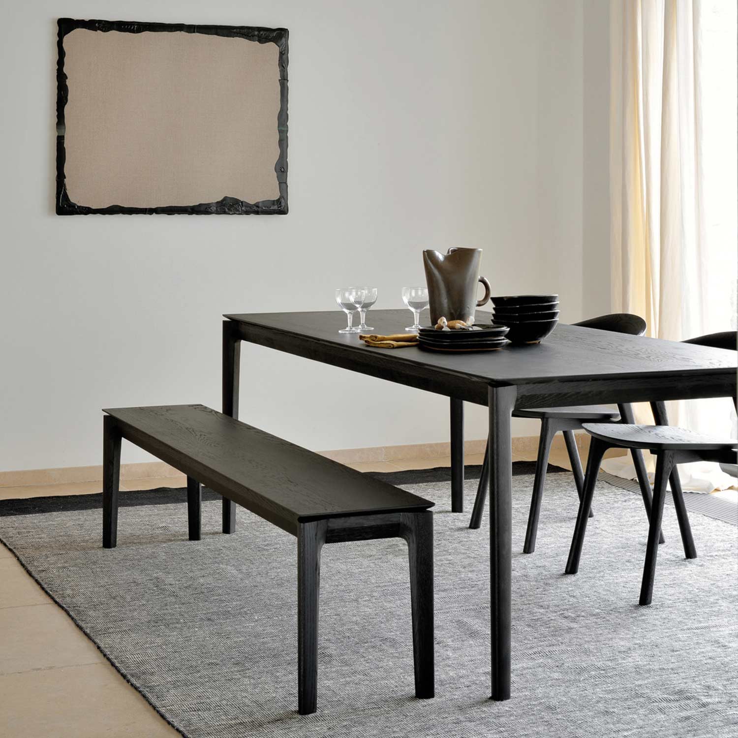 ethnicraft bok tisch schwarz ambiente bank stuehle 84495