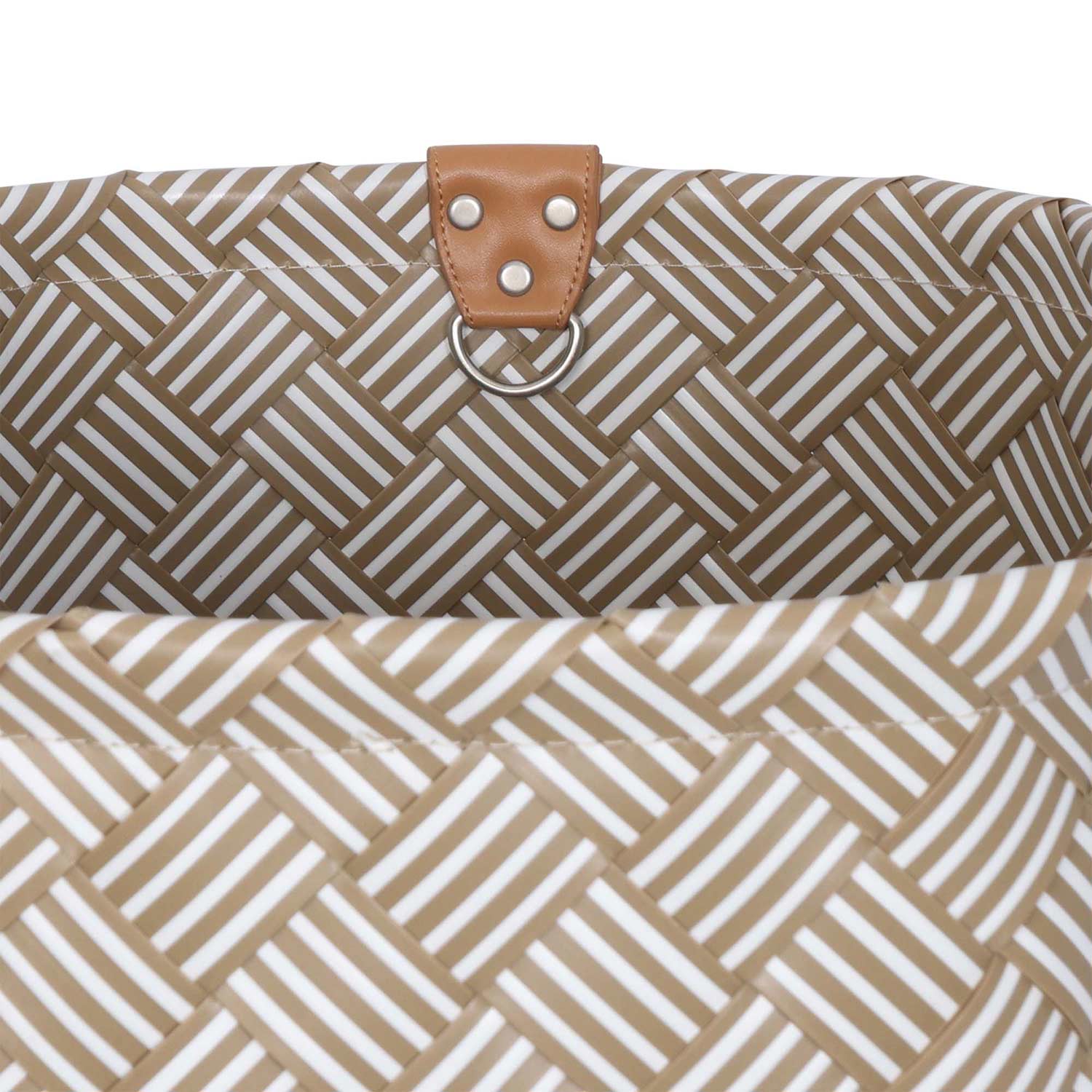 handed by saint maxime stripes khaki close up 93572