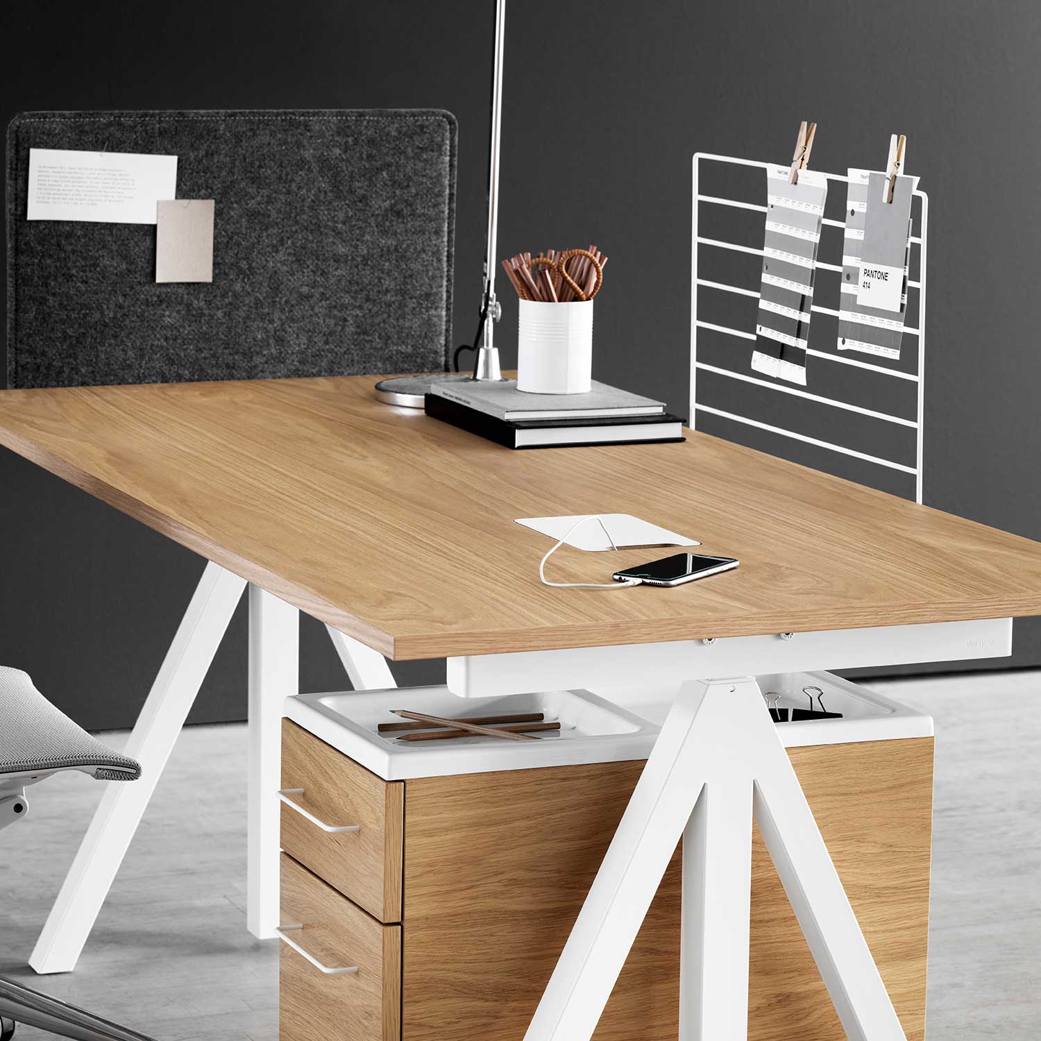 eiche schreibtisch string 95061