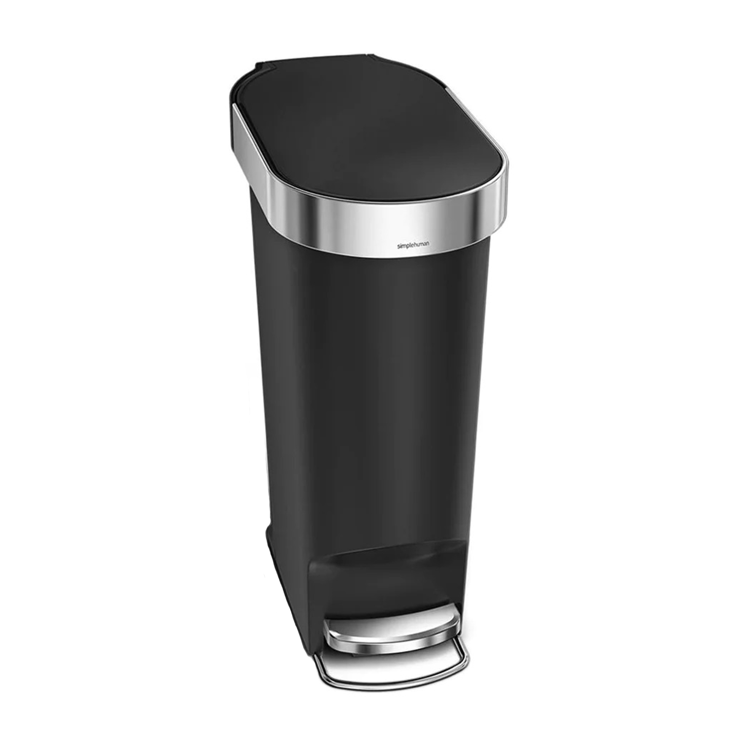 simplehuman treteimer schmal plastik schwarz 98357