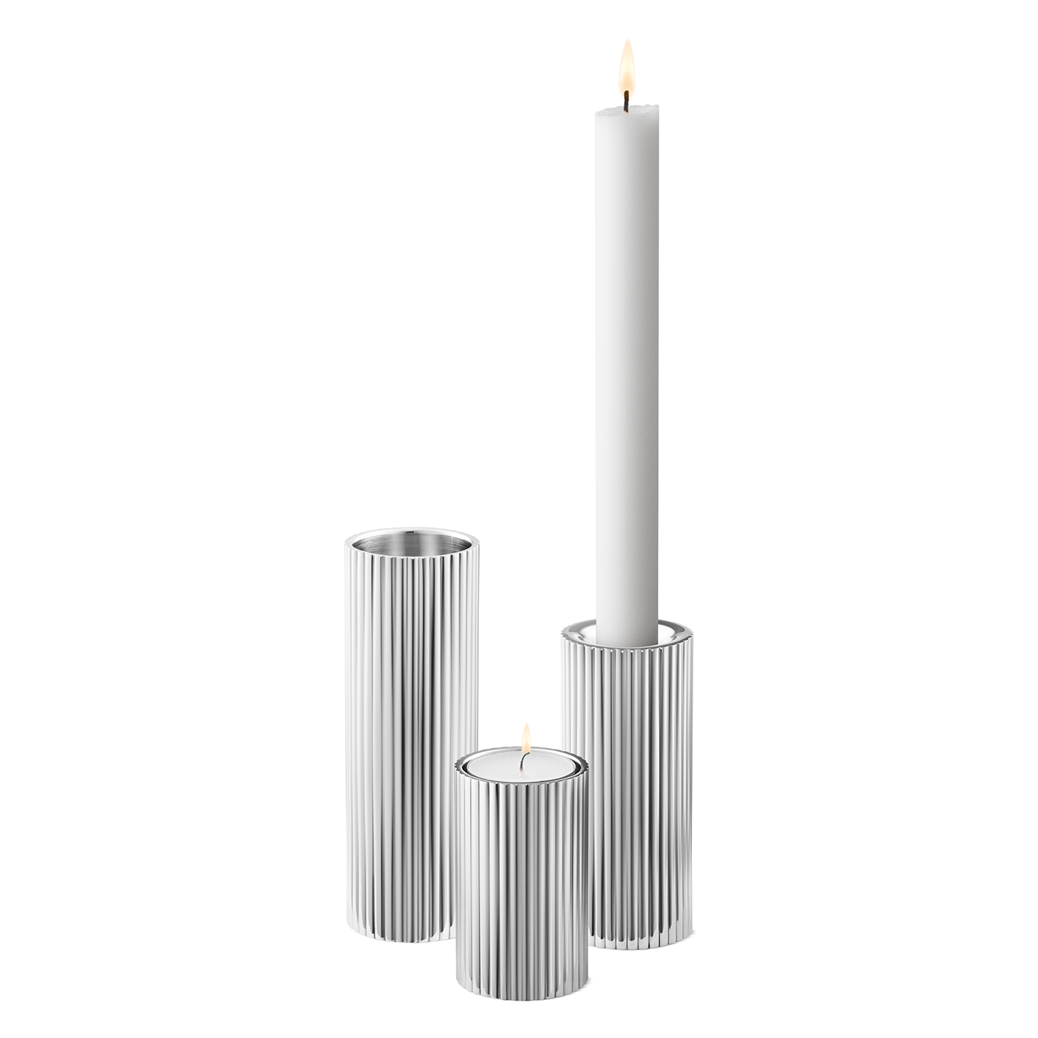 Georg Jensen - Bernadotte Teelicht- / Spitzkerzenhalter-Set