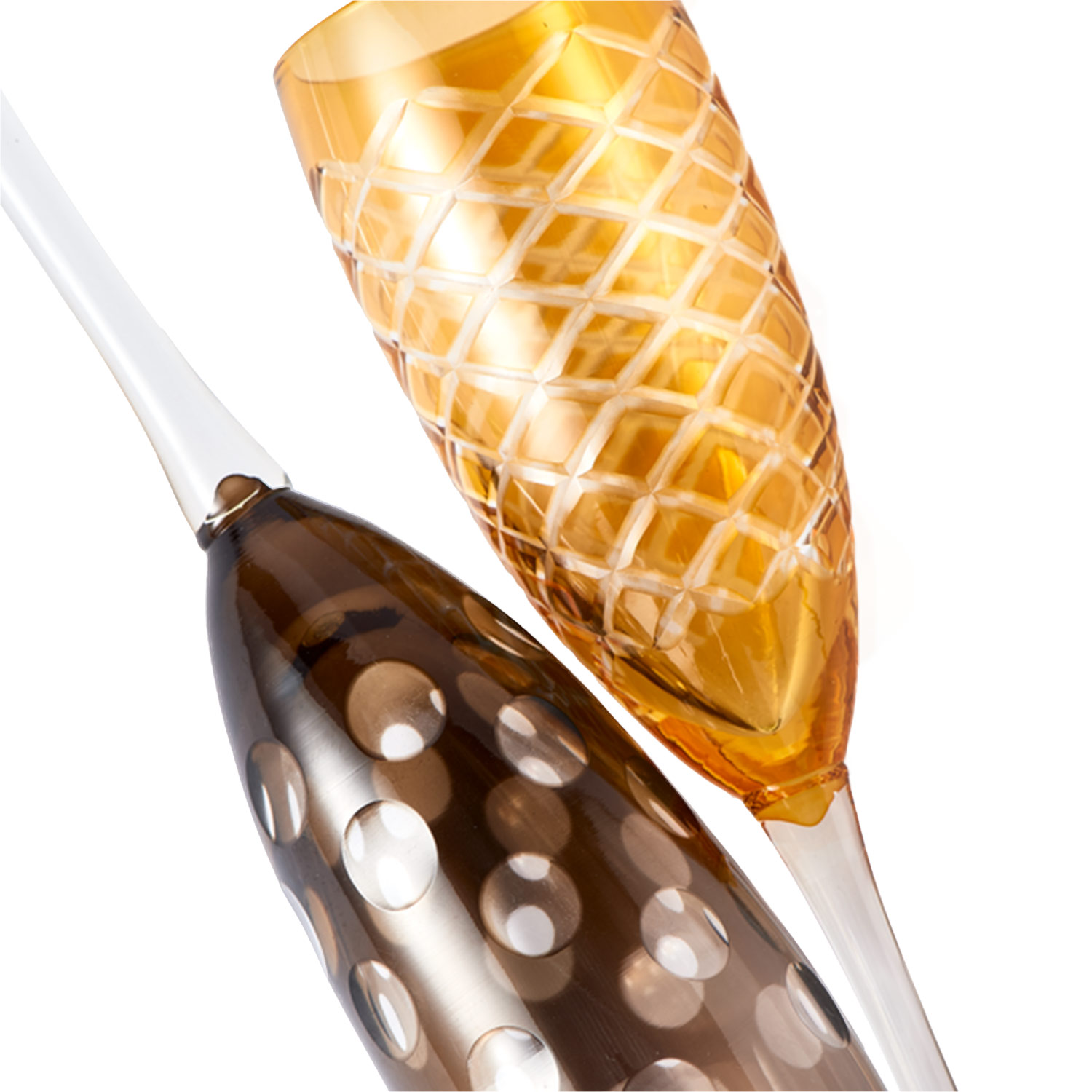 pols potten cuttings champagnerglaeser braun gelb 95904