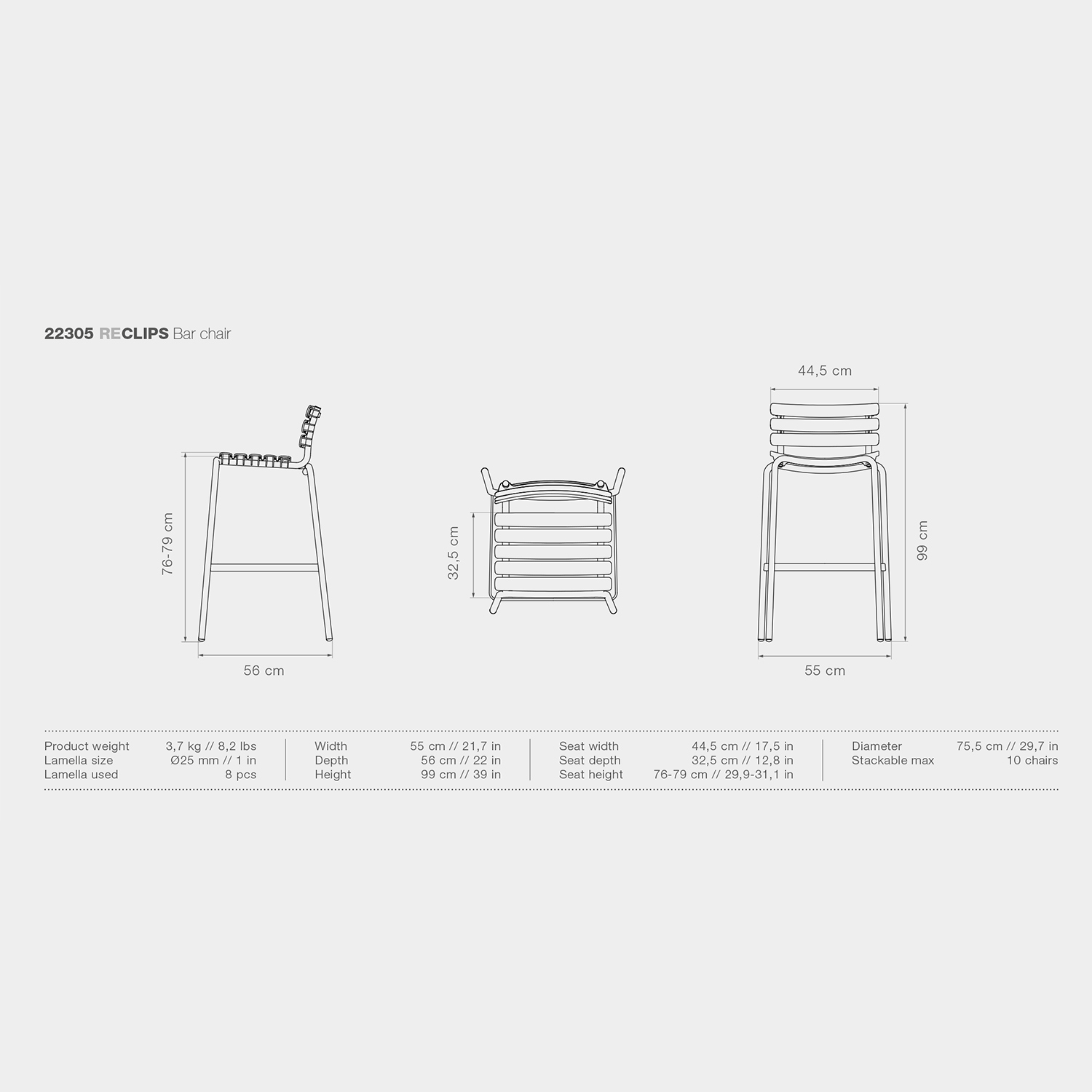 houe reclips barchair abmessungen 99015