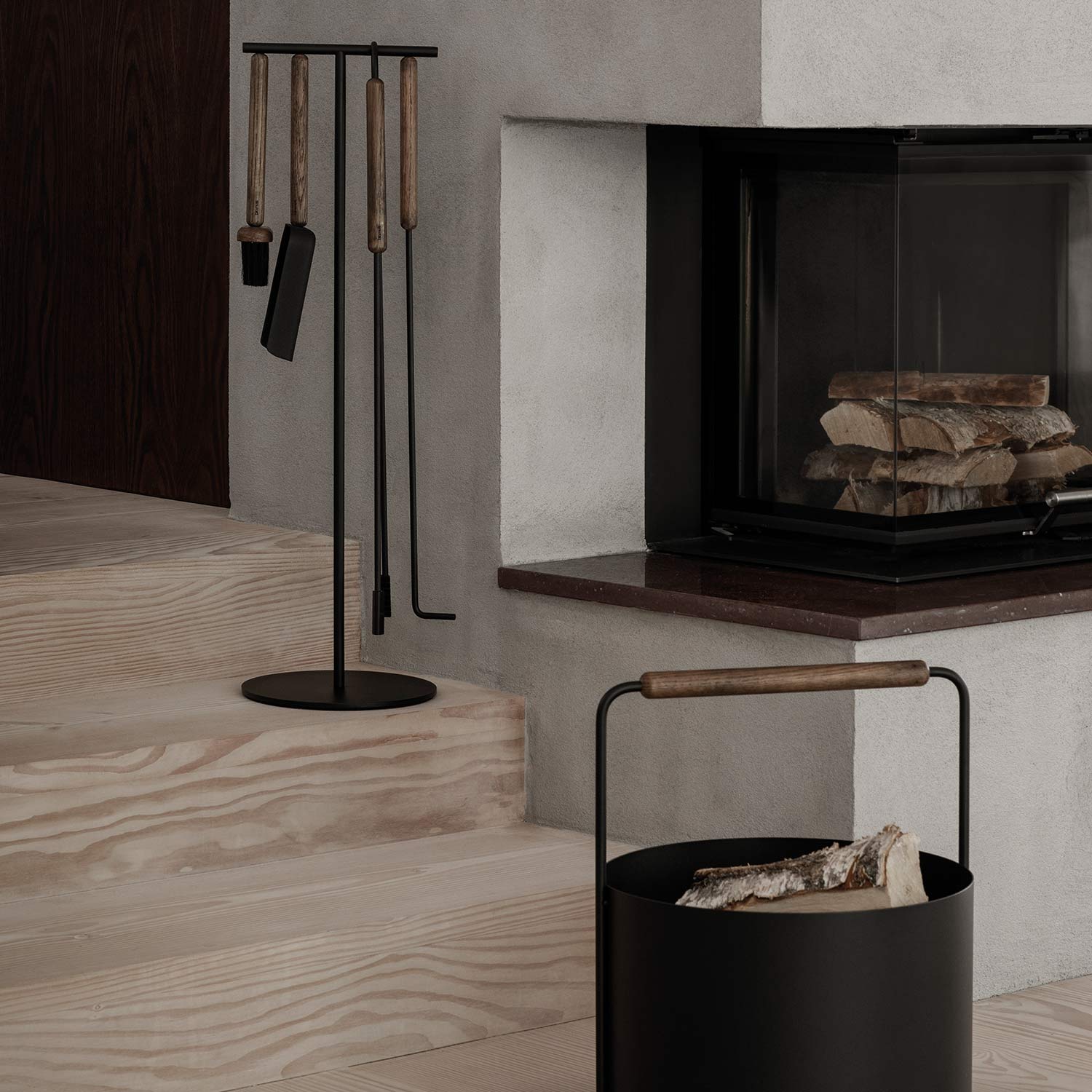 Ashi Kaminbesteck blomus braun 81849